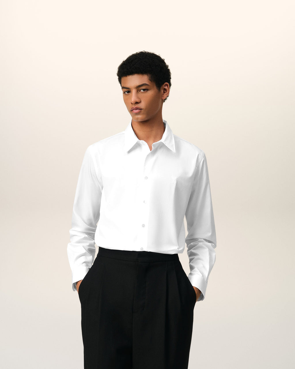 White Cotton Ami de Coeur Classic Shirt