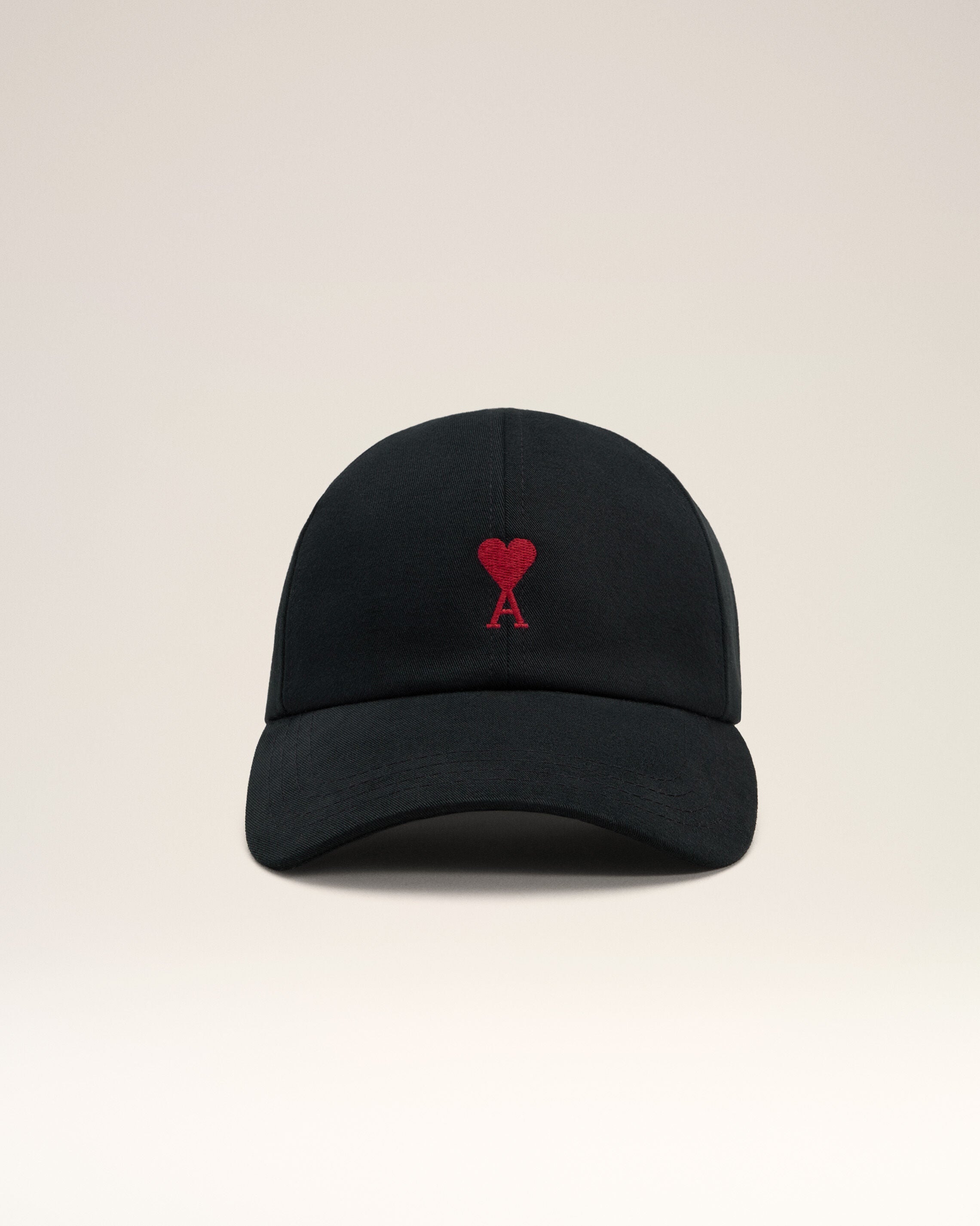Black Cotton Ami De Coeur Embroidery Cap