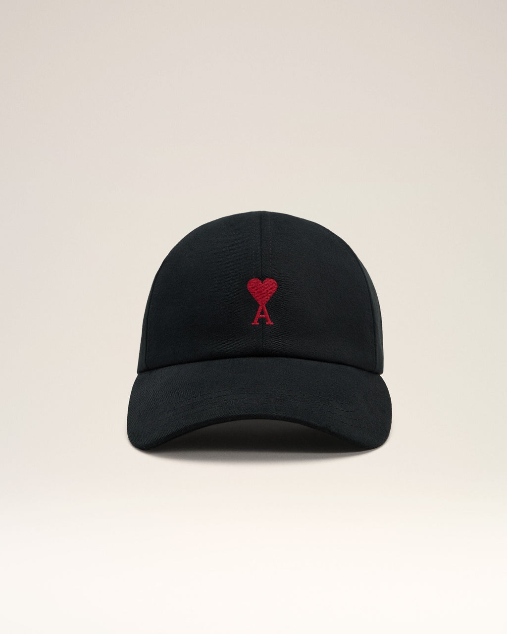 Black Cotton Ami De Coeur Embroidery Cap