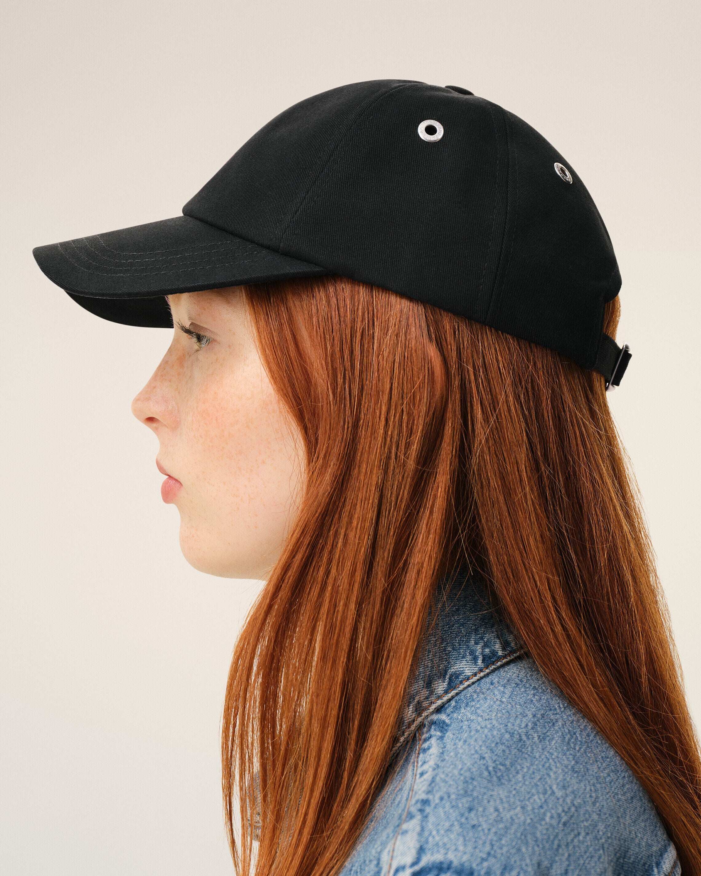 Black Cotton Ami De Coeur Embroidery Cap