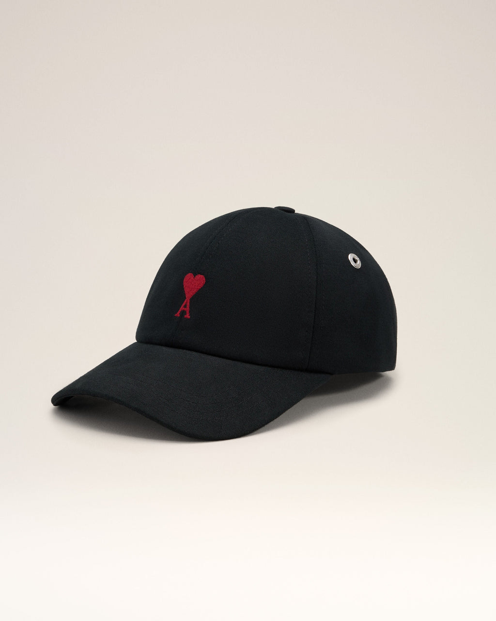 Black Cotton Ami De Coeur Embroidery Cap