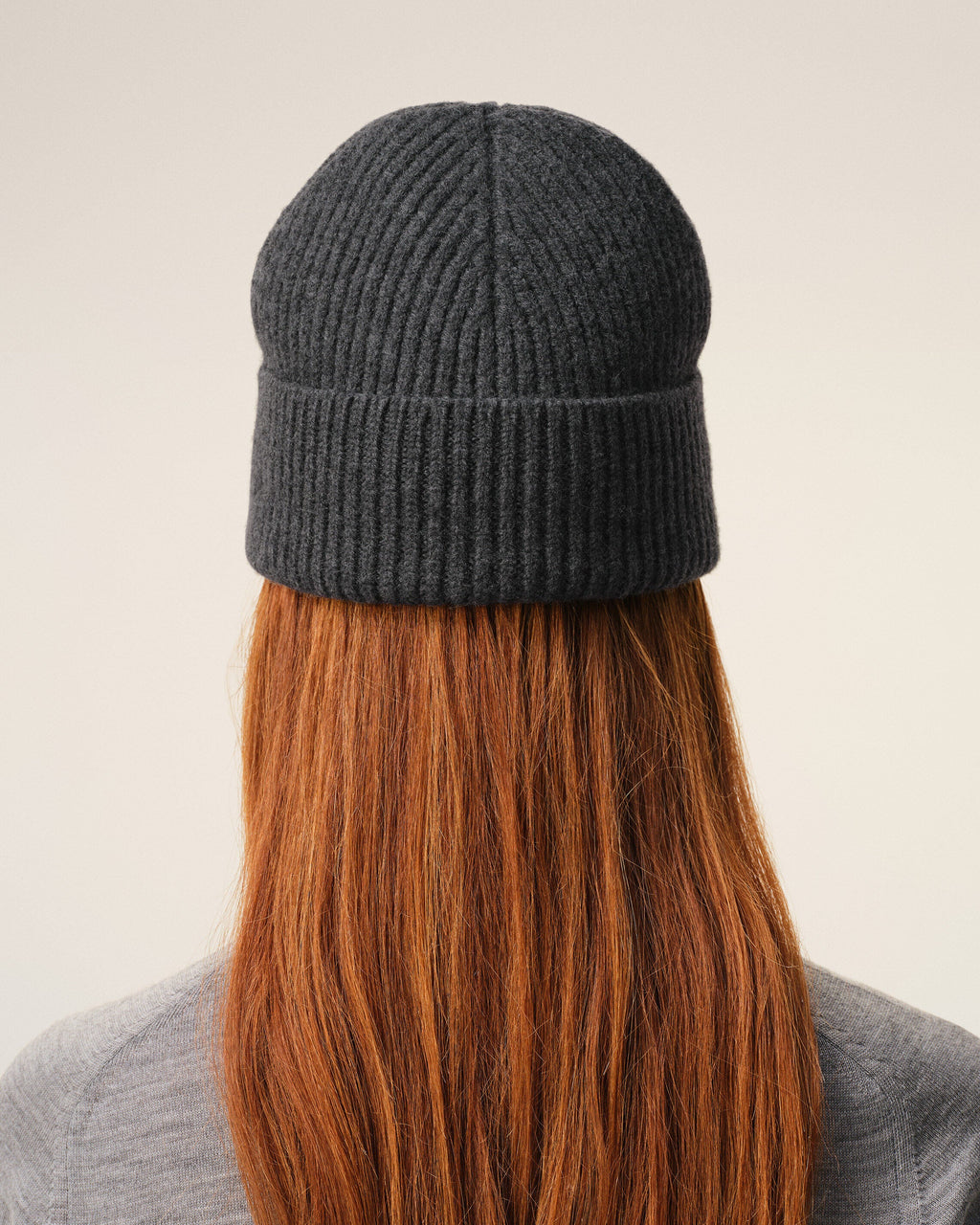 Grey Wool Beanie With Contrasted Ami De Coeur