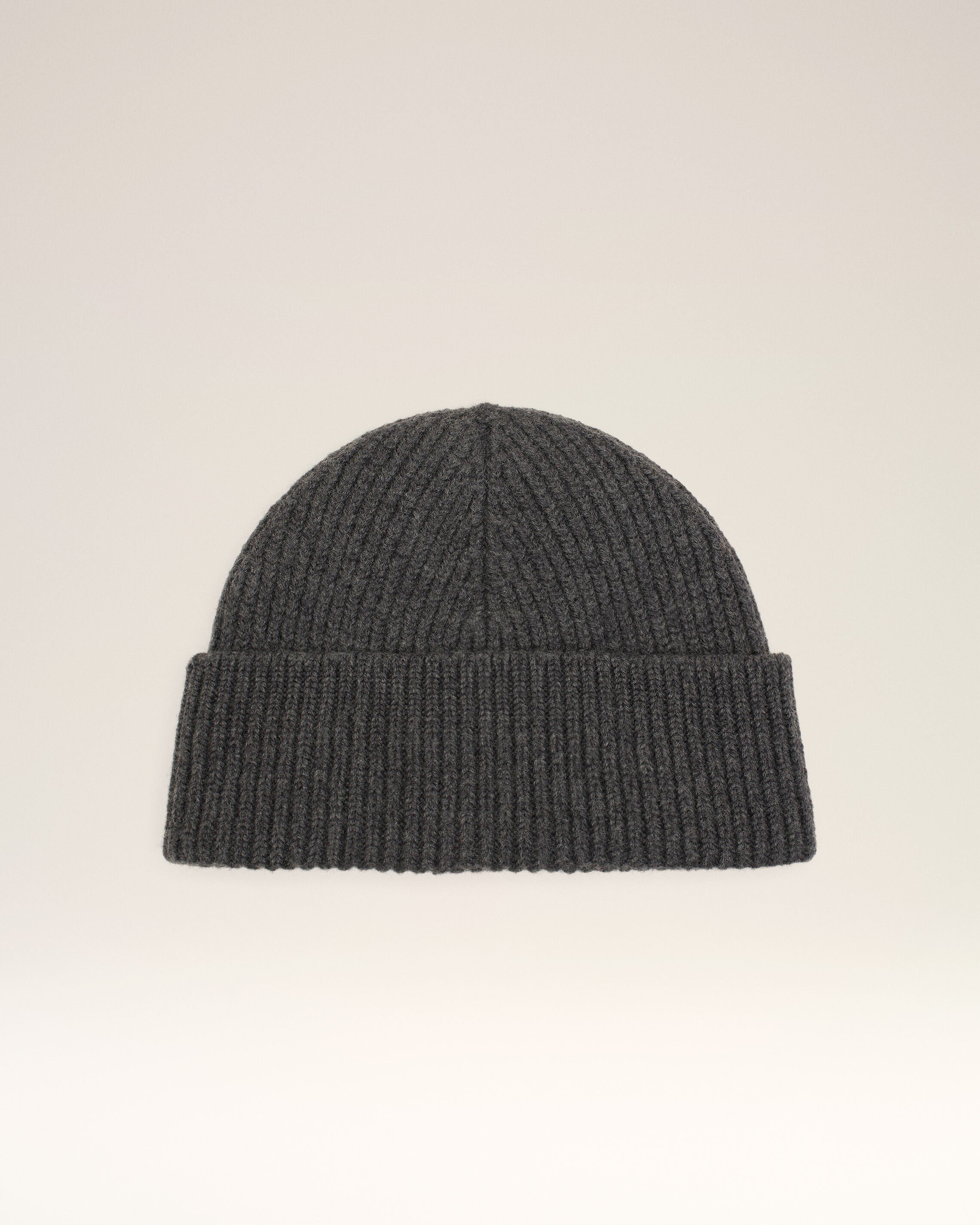 Grey Wool Beanie With Contrasted Ami De Coeur