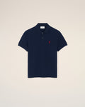 Blue Cotton Red Ami De Coeur Polo Shirt