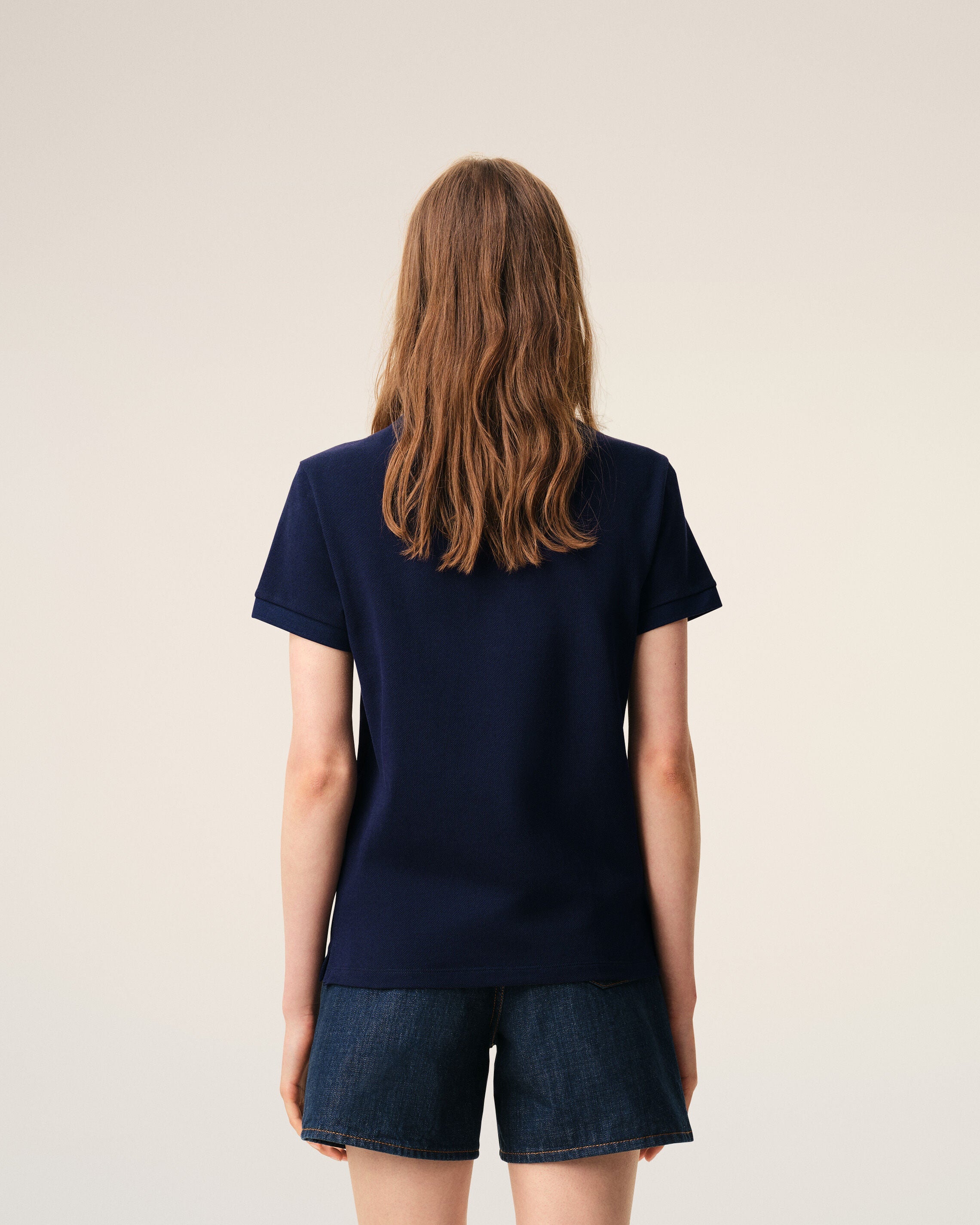 Blue Cotton Red Ami De Coeur Polo Shirt
