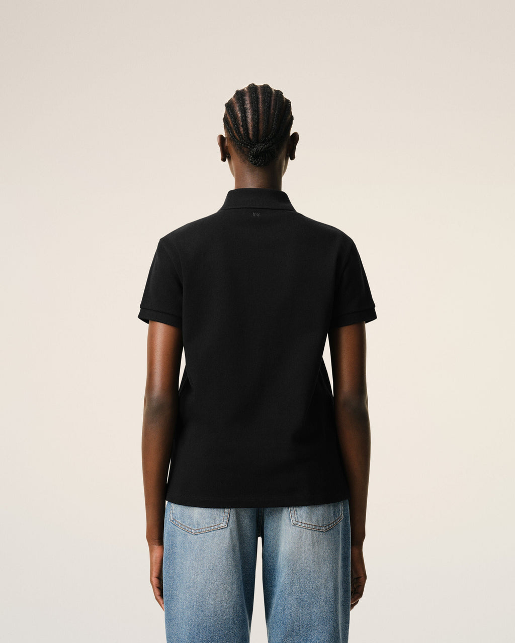 Black Cotton Red Ami De Coeur Polo Shirt