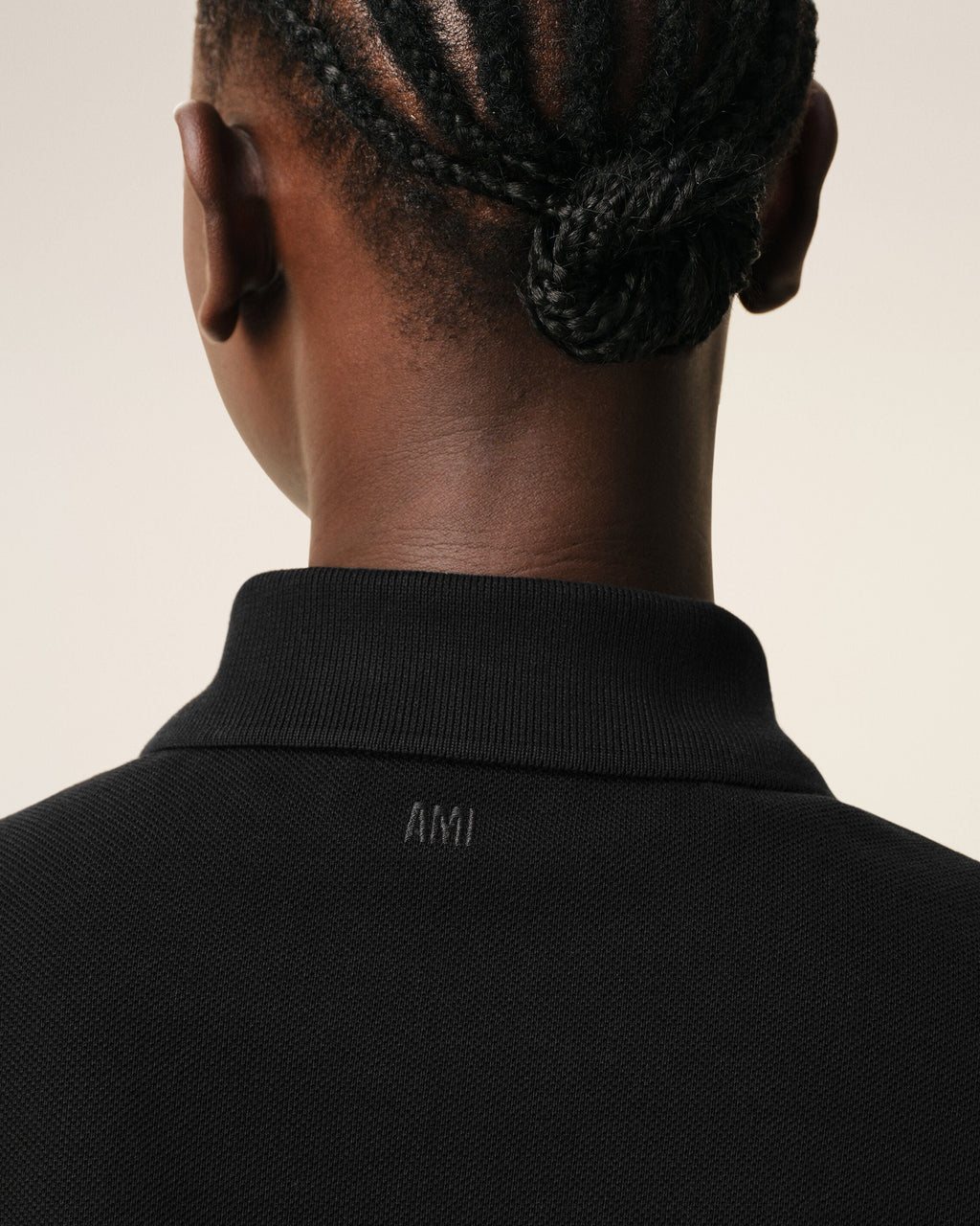 Black Cotton Red Ami De Coeur Polo Shirt