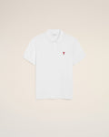 White Cotton Red Ami De Coeur Polo Shirt