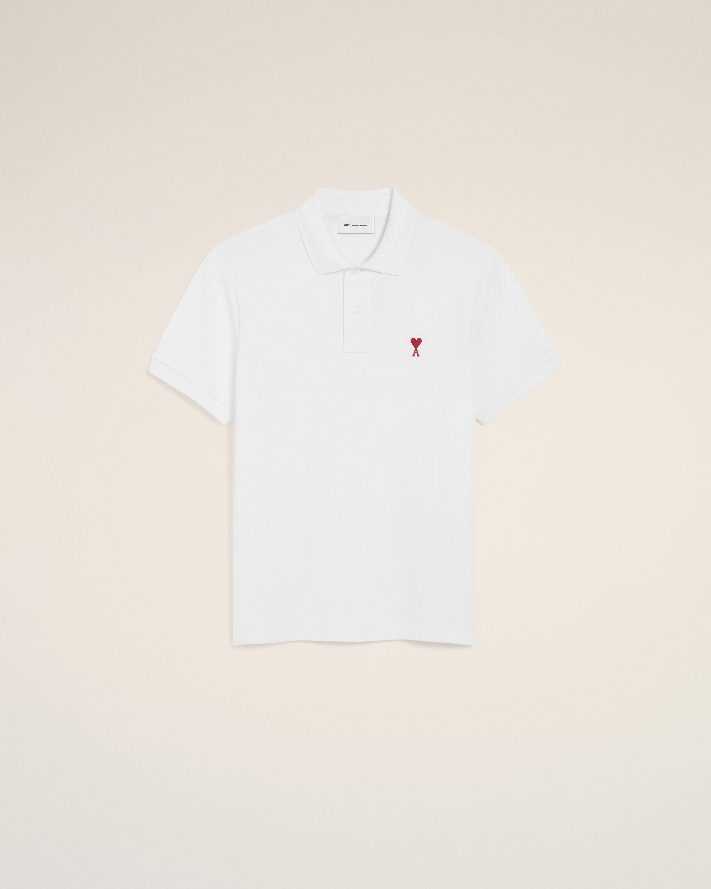 White Cotton Red Ami De Coeur Polo Shirt