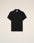 Black Cotton Red Ami De Coeur Polo Shirt