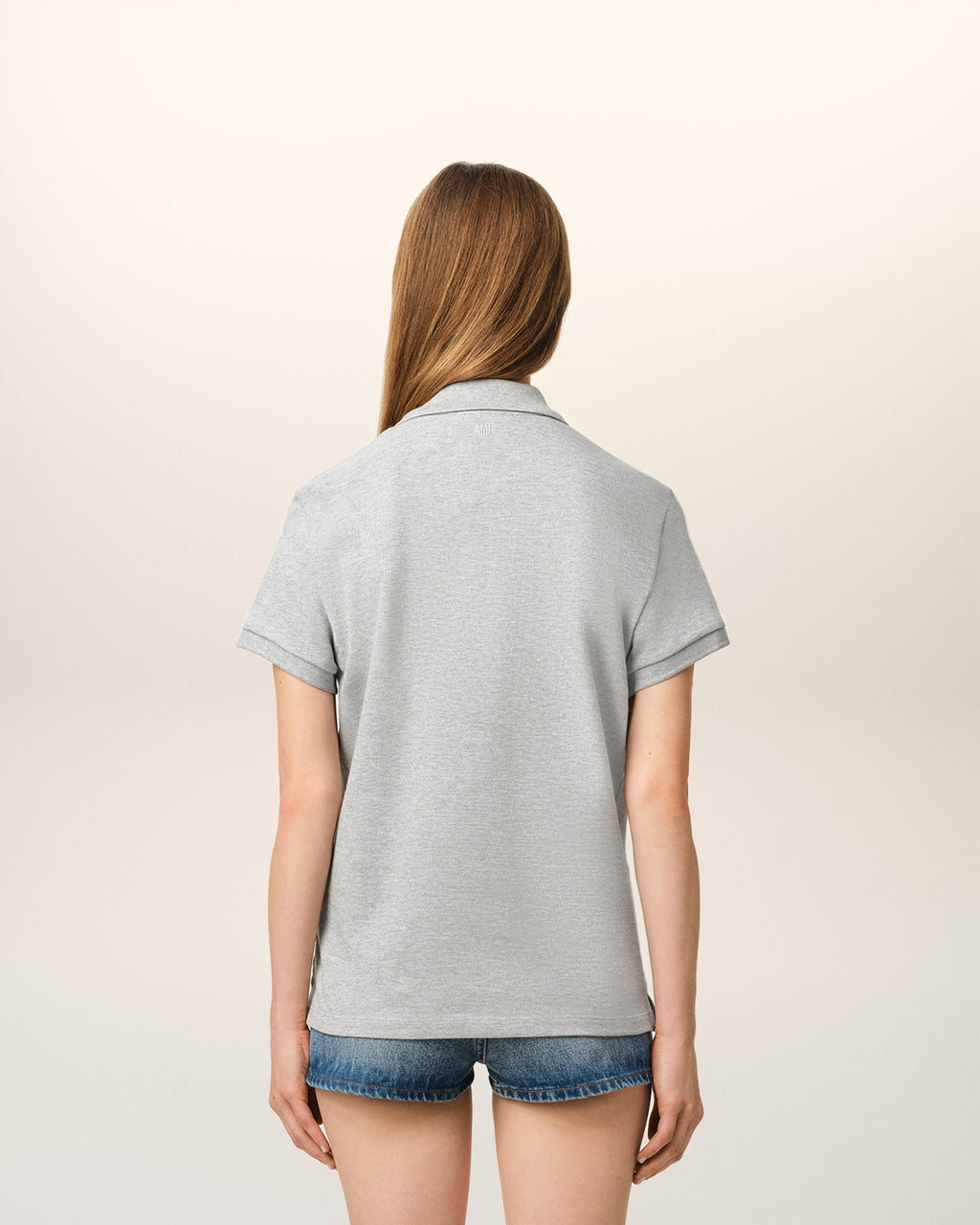Grey Cotton Ami de Coeur Polo Shirt