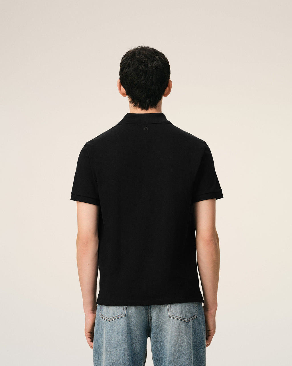 Black Cotton Red Ami De Coeur Polo Shirt