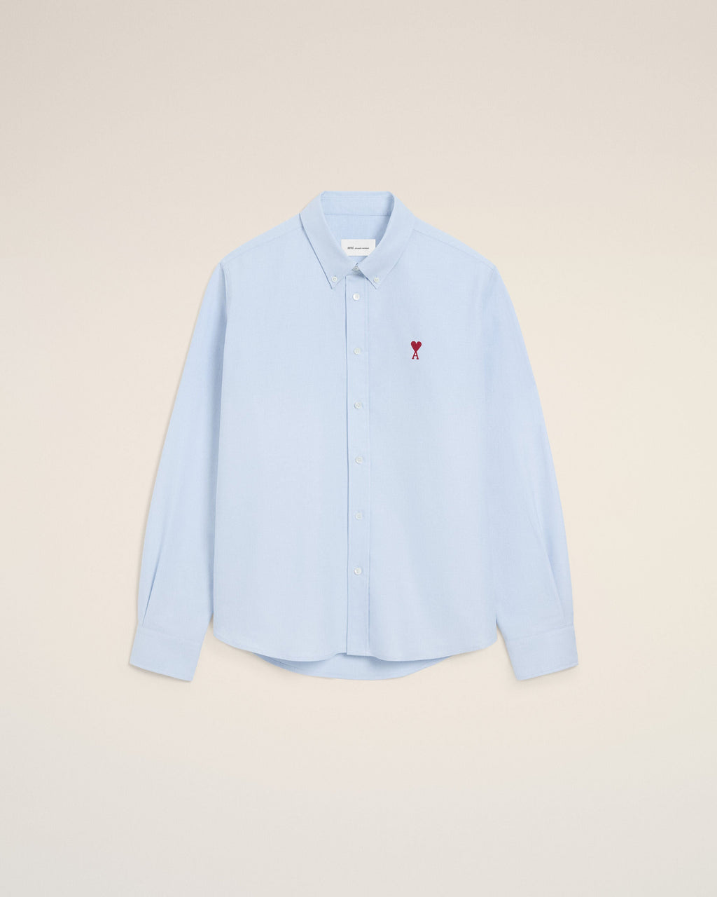 Blue Cotton Classic Long Sleeve Shirt Button Down Collar With Embroidered Adc