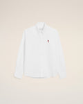 White Cotton Classic Long Sleeve Shirt Button Down Collar With Embroidered Adc