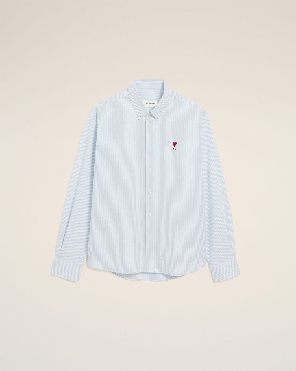 Blue Cotton Classic Long Sleeve Shirt Button Down Collar With Embroidered Adc