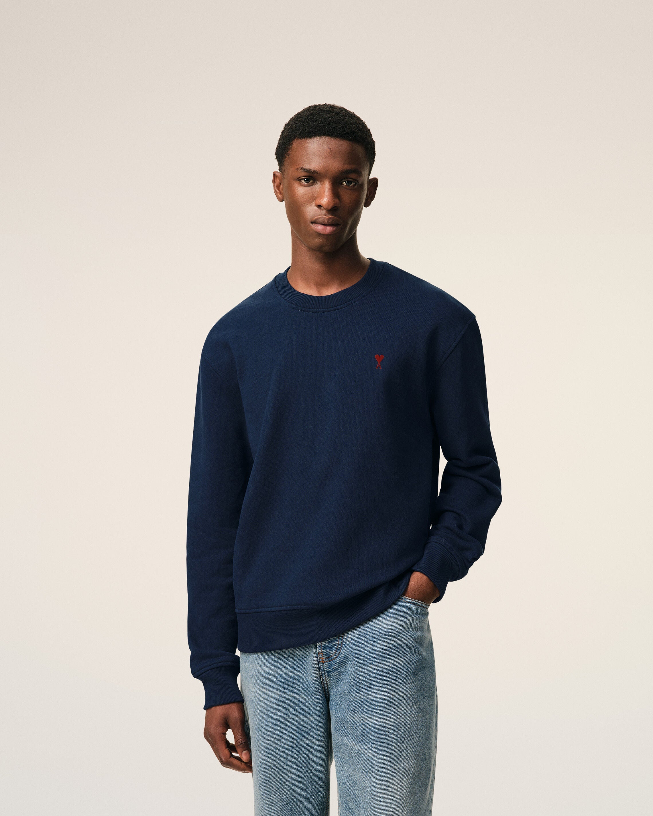 Blue Cotton Red Ami De Coeur Sweatshirt
