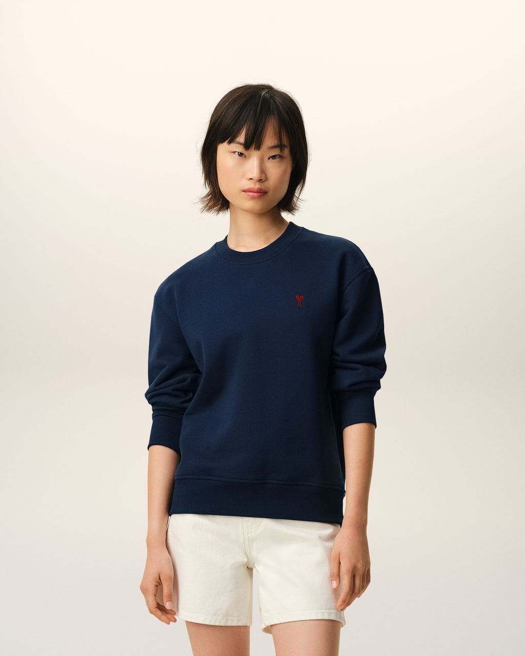 Blue Cotton Red Ami De Coeur Sweatshirt