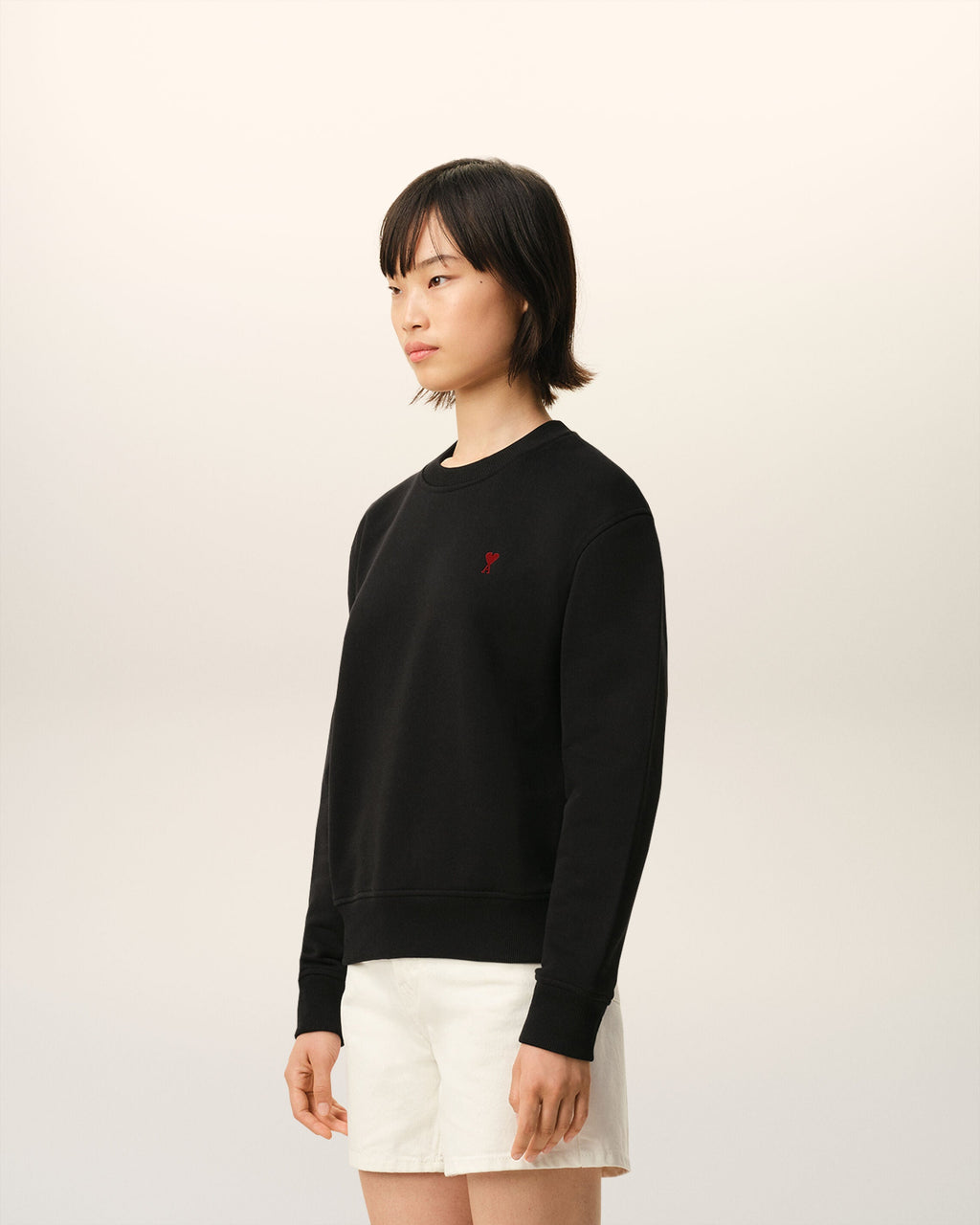 Black Cotton Red Ami De Coeur Sweatshirt