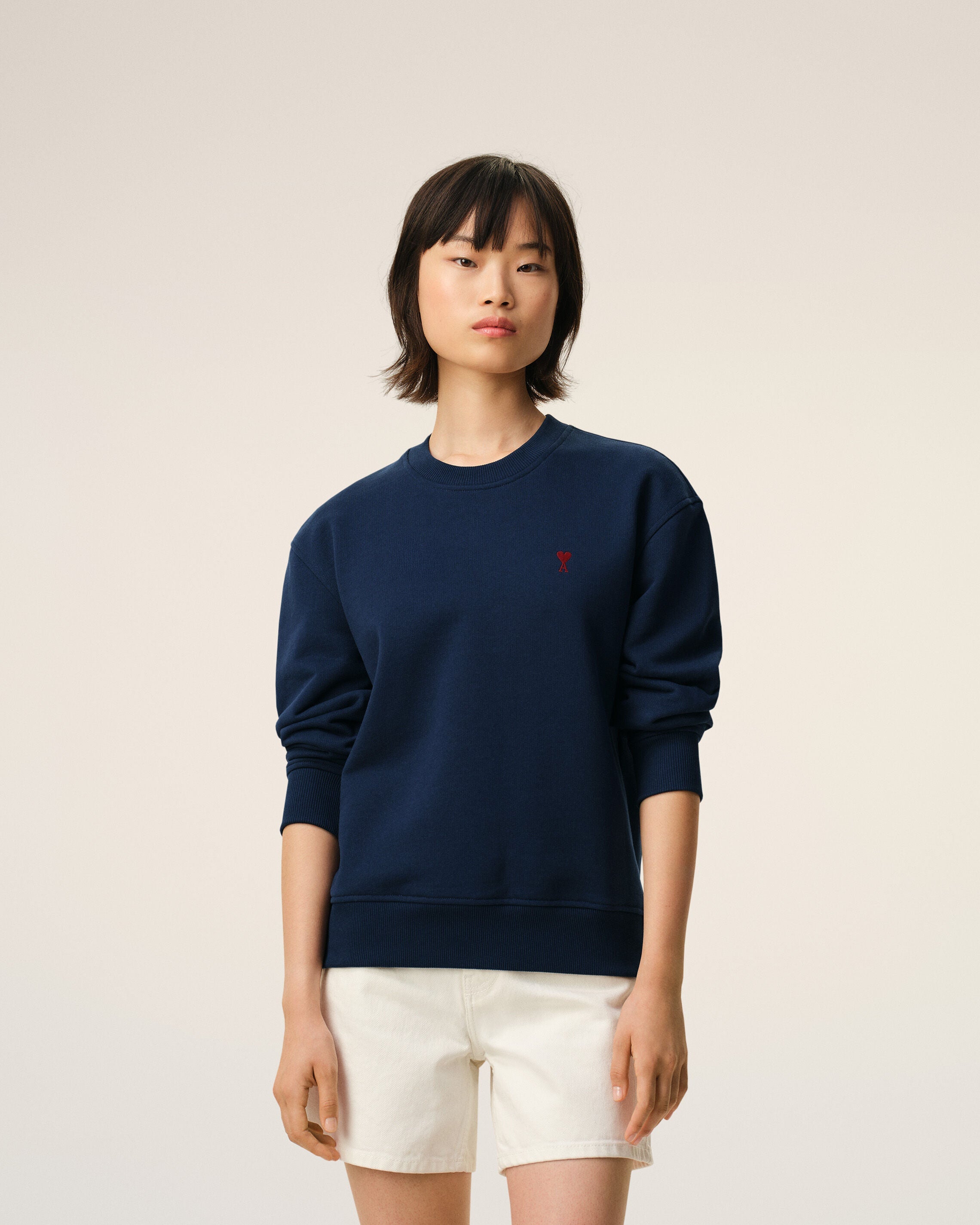 Blue Cotton Red Ami De Coeur Sweatshirt
