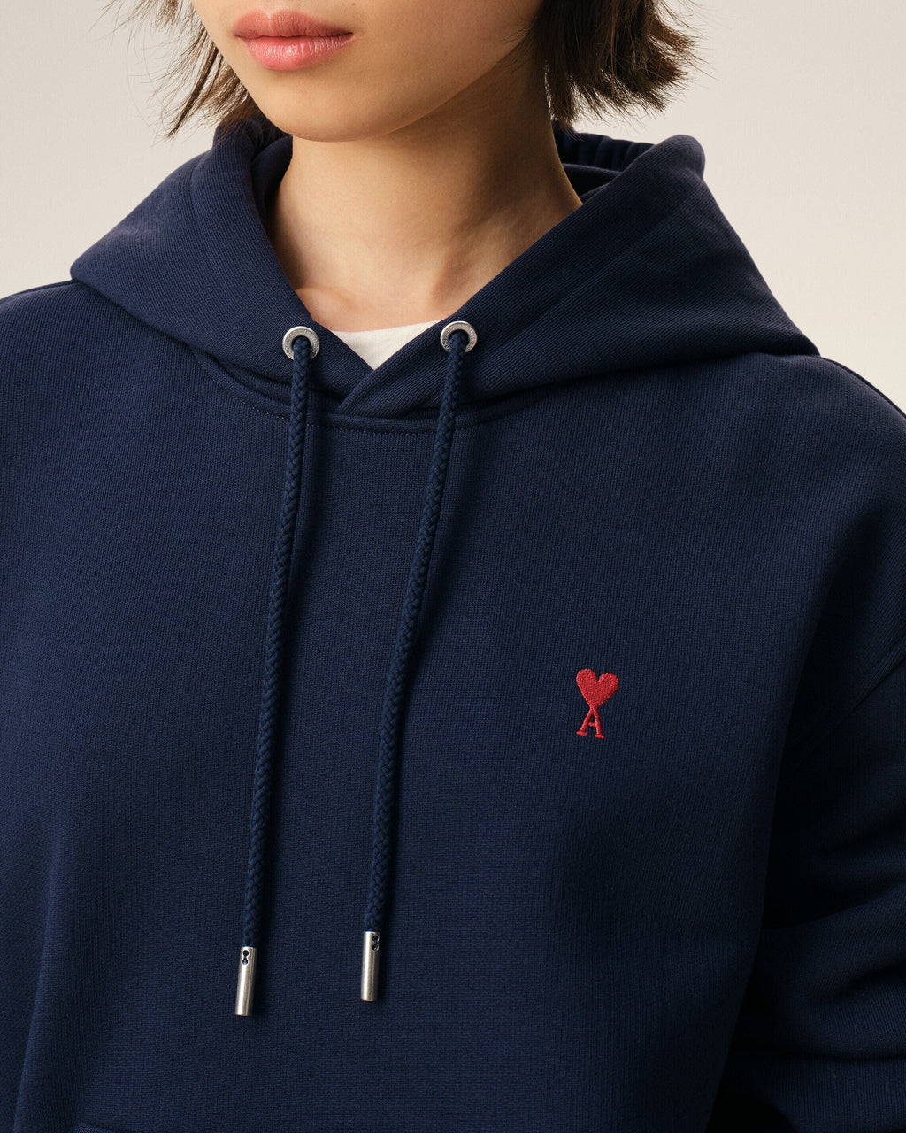 Blue Cotton Red Ami De Coeur Hoodie