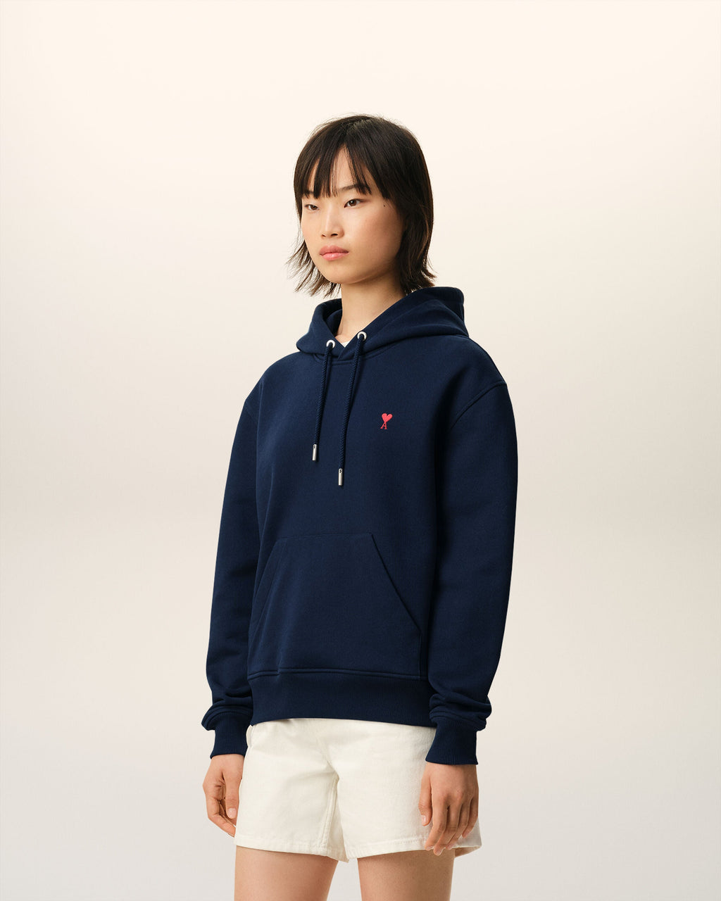 Blue Cotton Red Ami De Coeur Hoodie