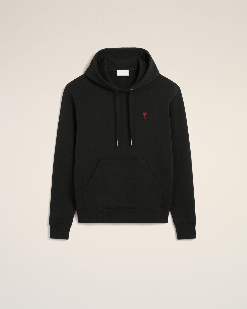 Black Cotton Red Ami De Coeur Hoodie