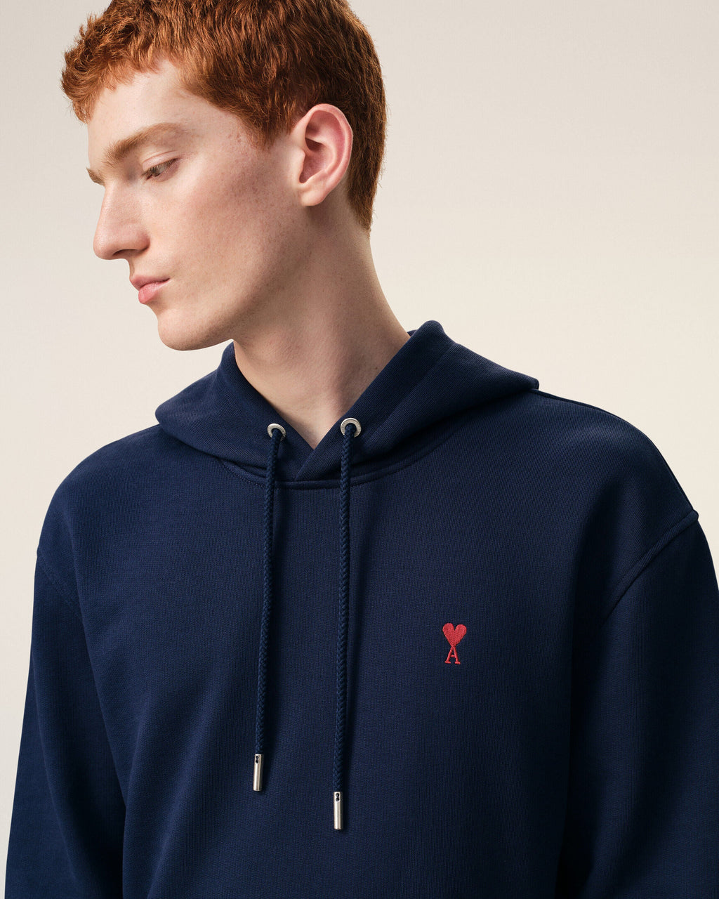 Blue Cotton Red Ami De Coeur Hoodie