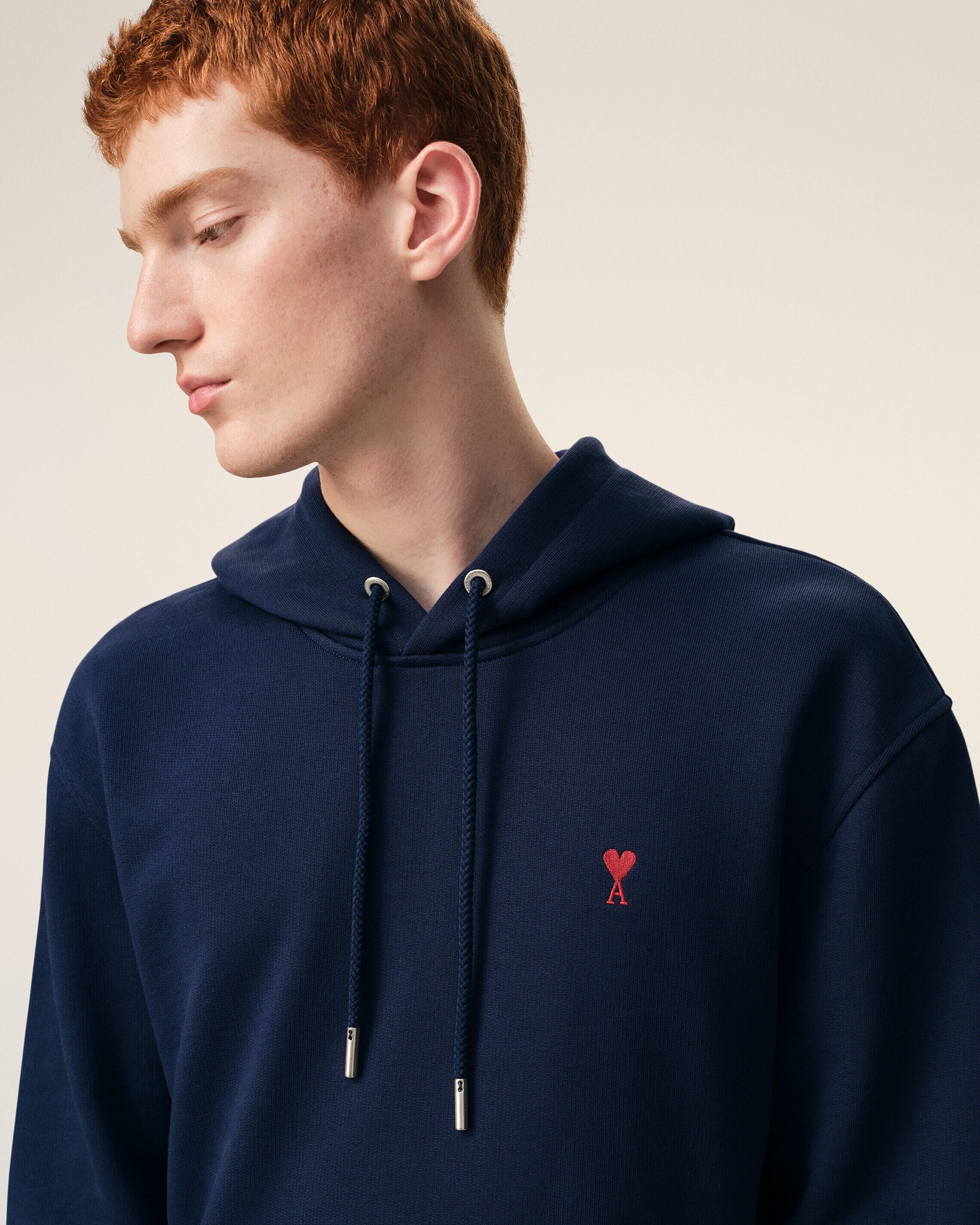 Blue Cotton Red Ami De Coeur Hoodie