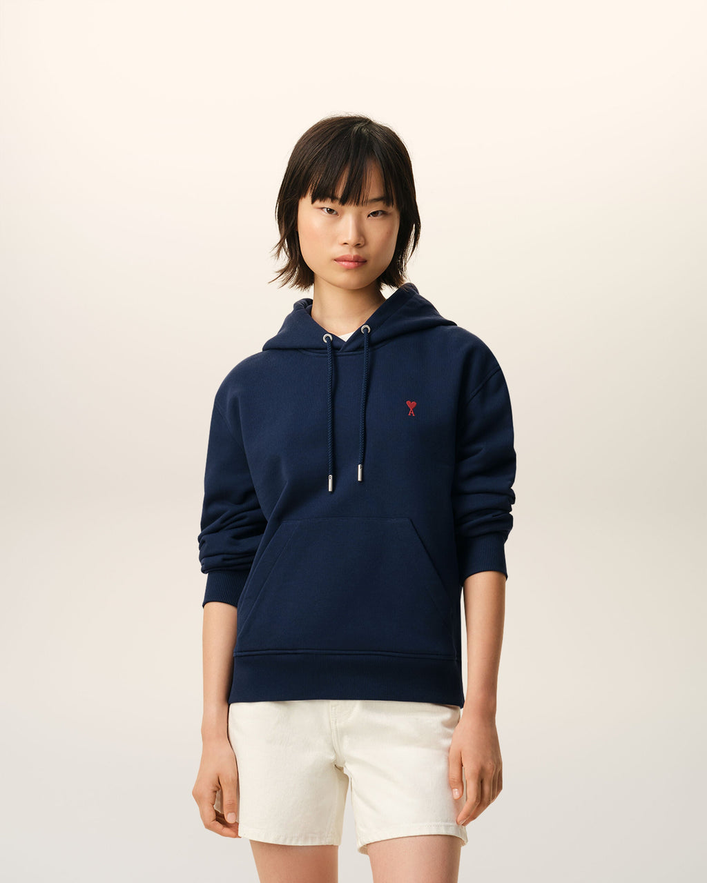 Blue Cotton Red Ami De Coeur Hoodie
