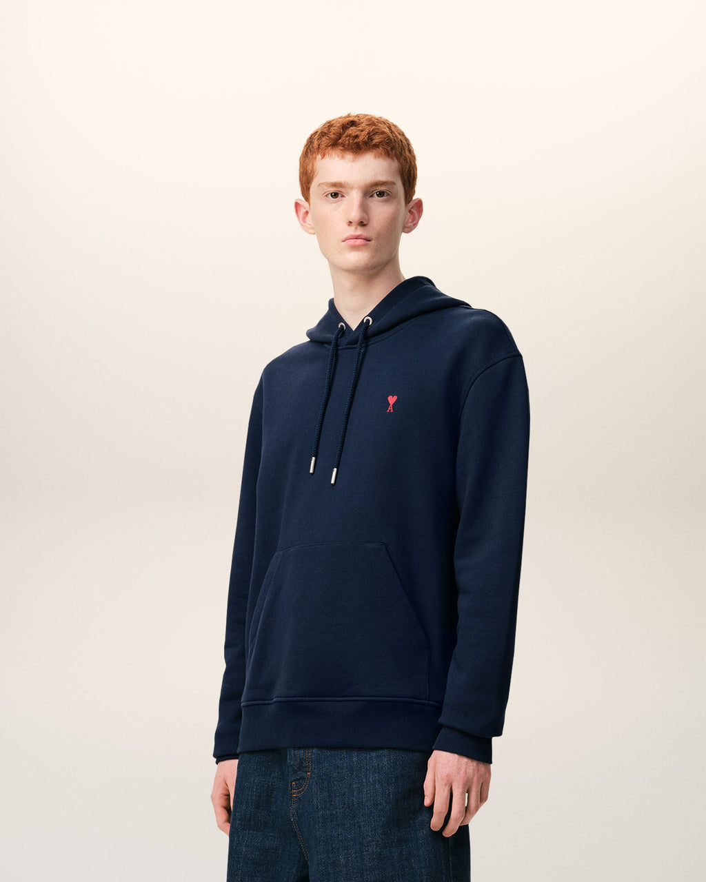 Blue Cotton Red Ami De Coeur Hoodie