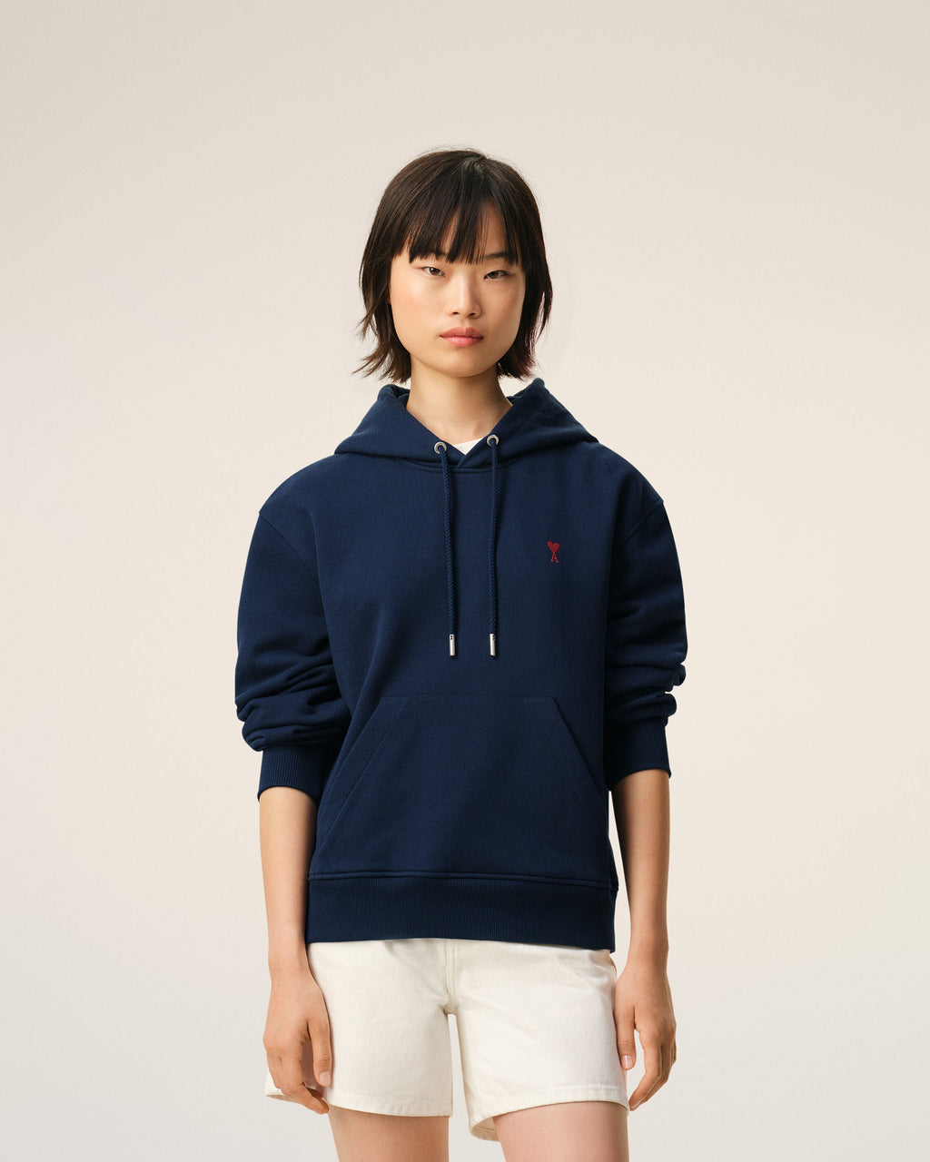Blue Cotton Red Ami De Coeur Hoodie
