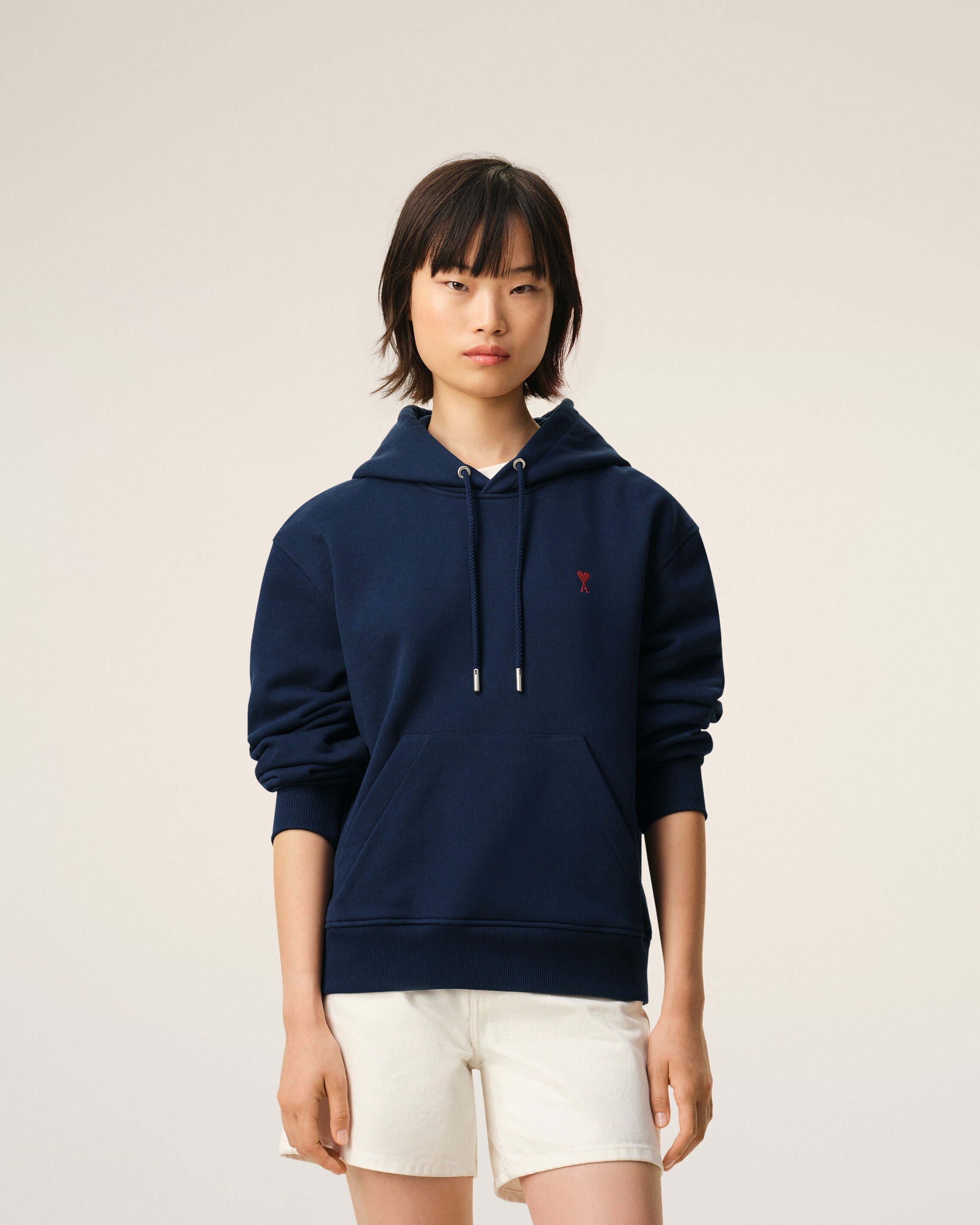 Blue Cotton Red Ami De Coeur Hoodie