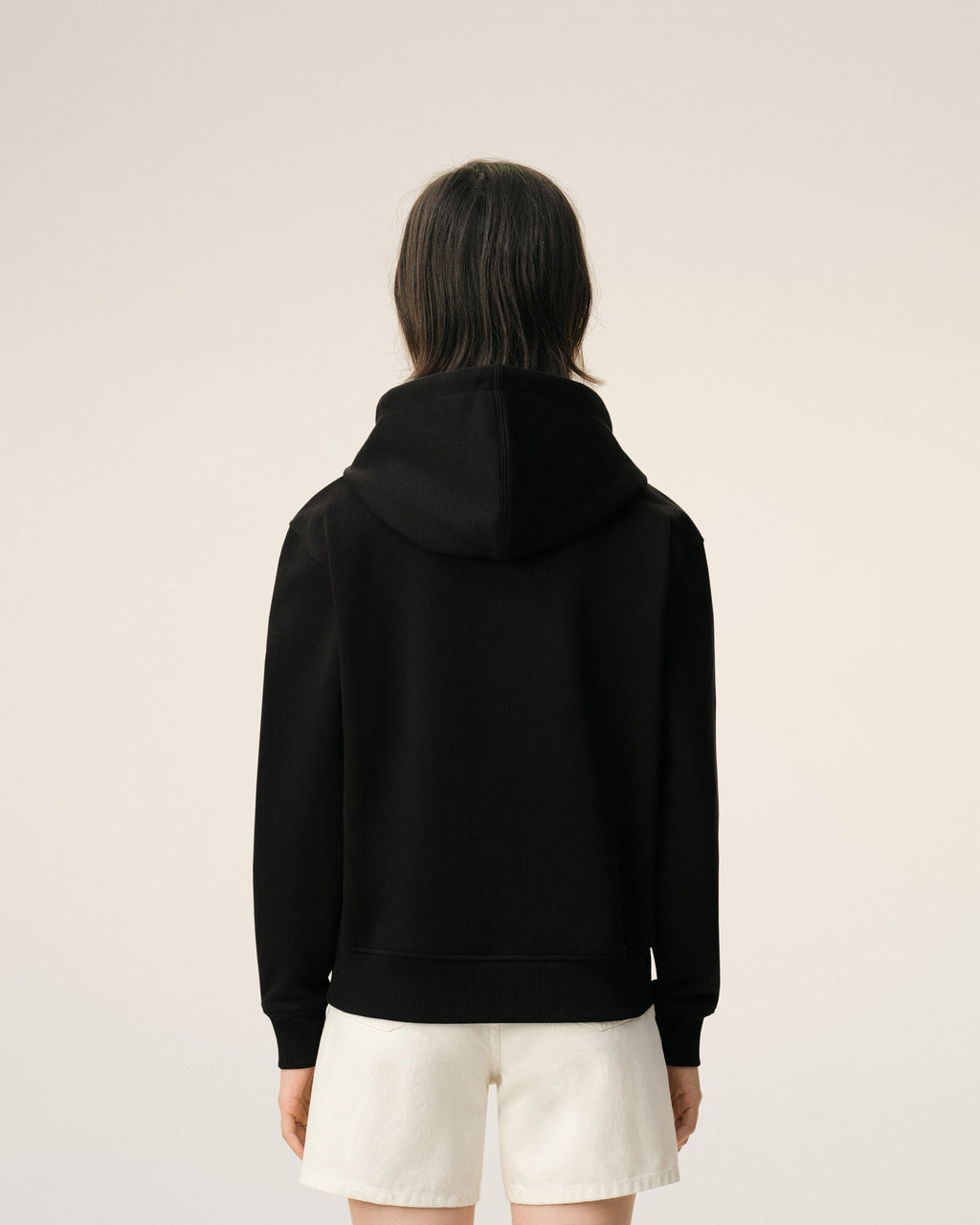 Black Cotton Red Ami De Coeur Zipped Hoodie
