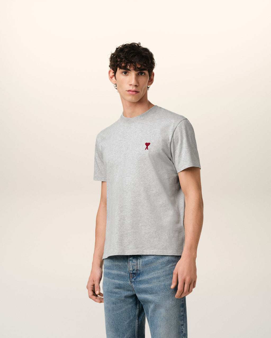 Grey Cotton Ami de Coeur T-Shirt