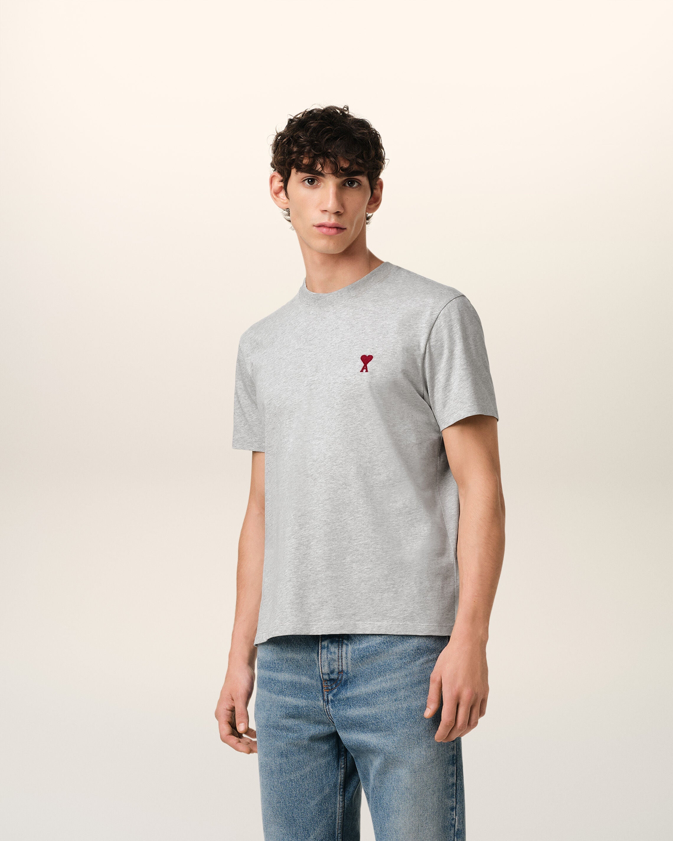 Grey Cotton Ami de Coeur T-Shirt