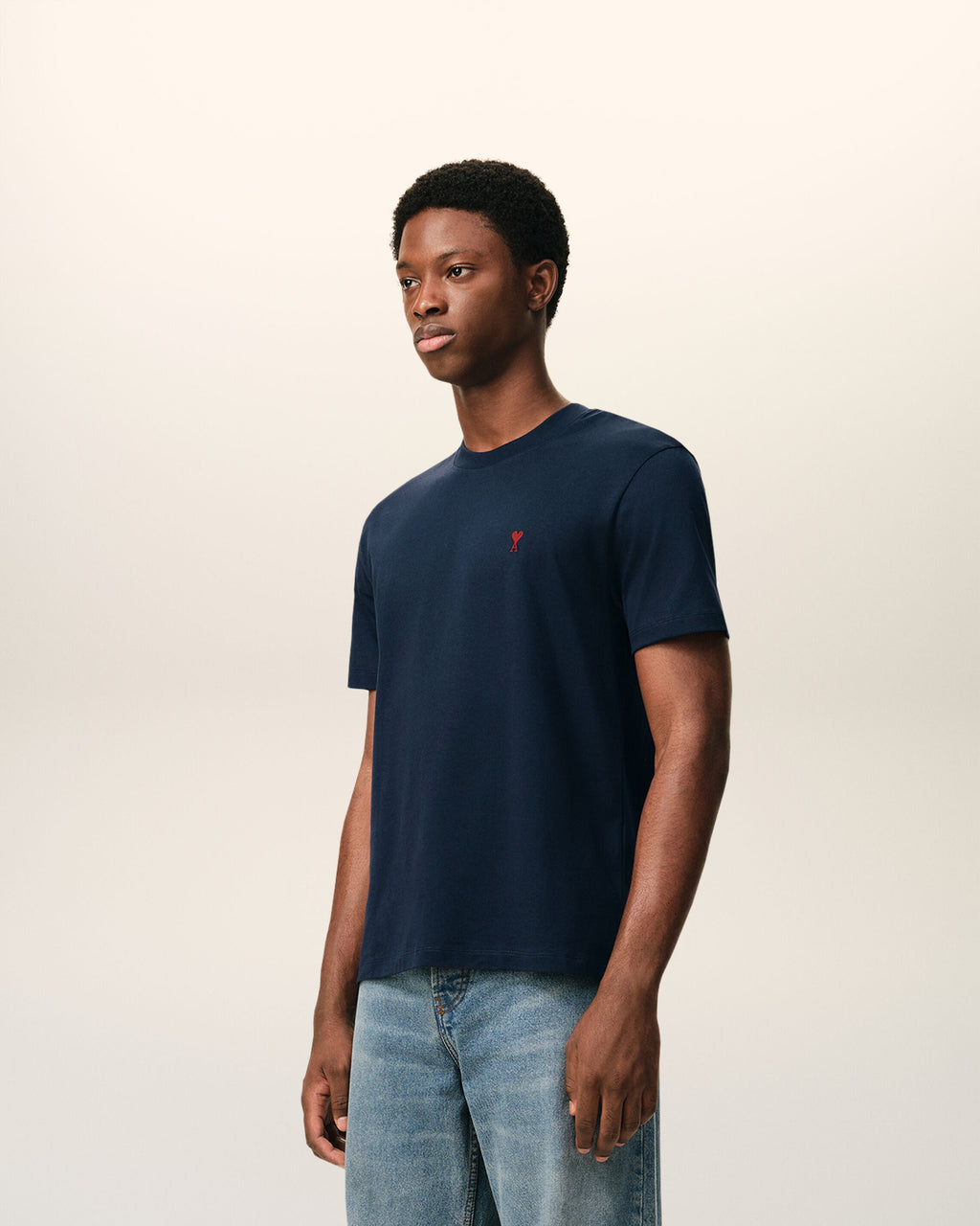 Blue Cotton Red Ami De Coeur Tshirt