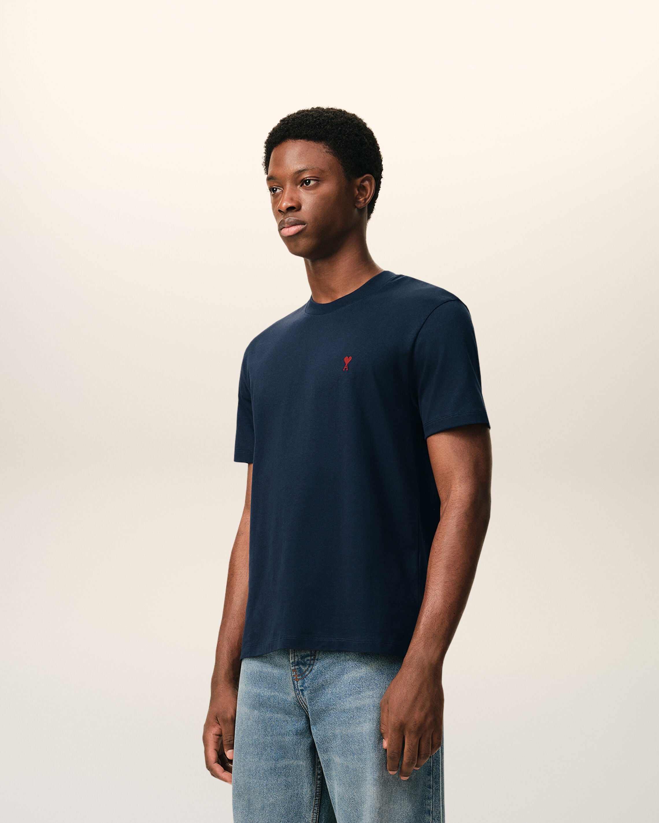 Blue Cotton Red Ami De Coeur Tshirt