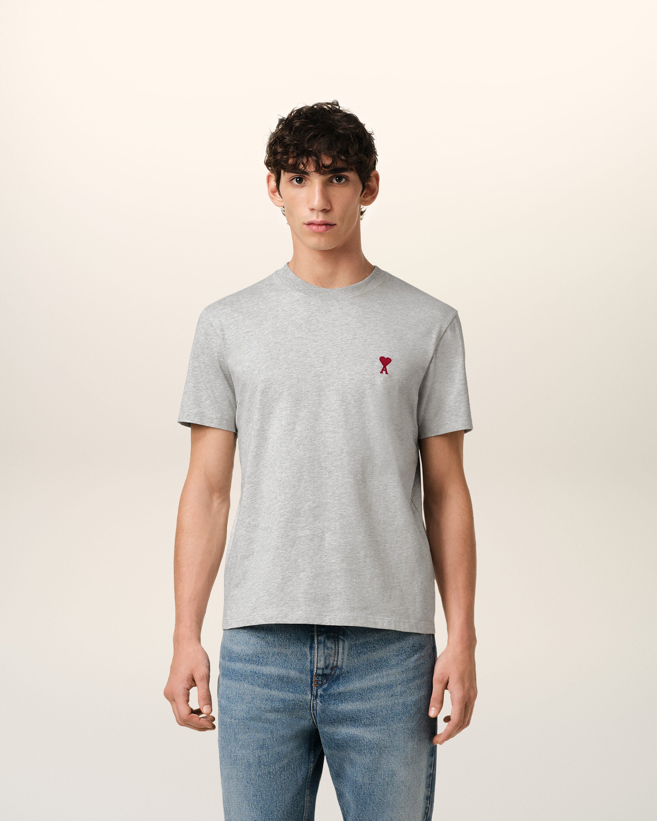 Grey Cotton Ami de Coeur T-Shirt