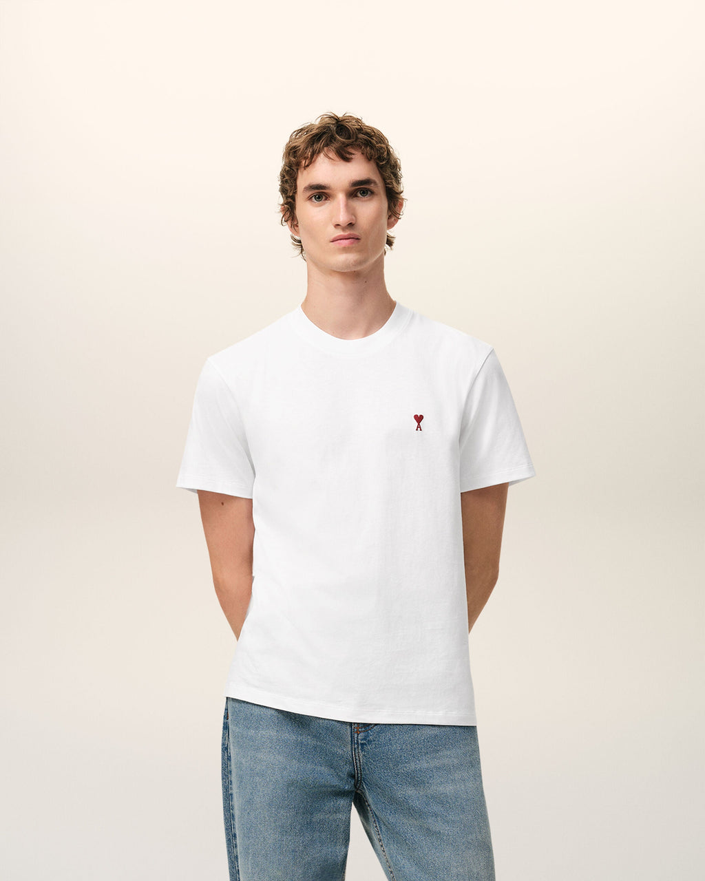 White Cotton Red Ami De Coeur Tshirt
