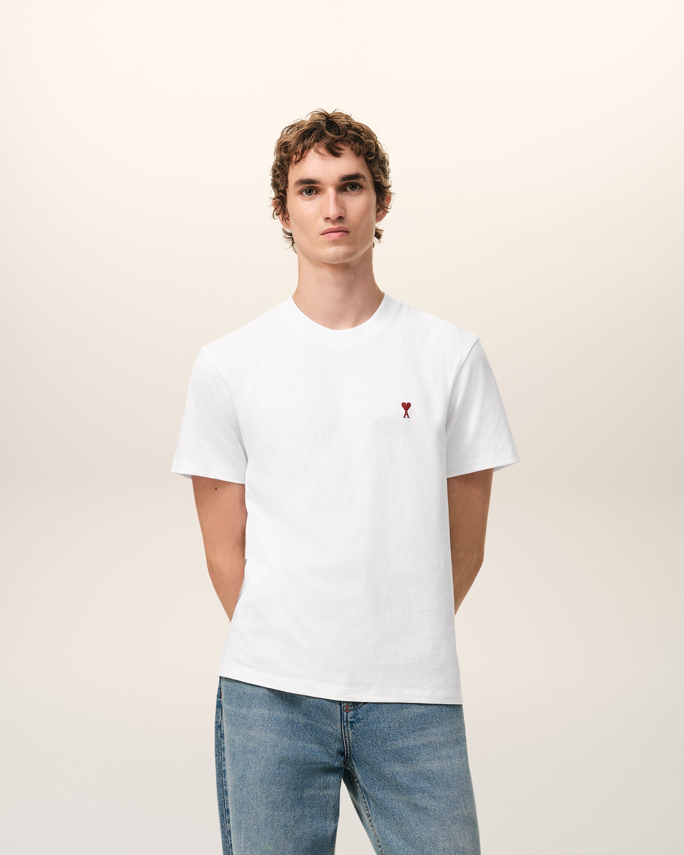 White Cotton Red Ami De Coeur Tshirt
