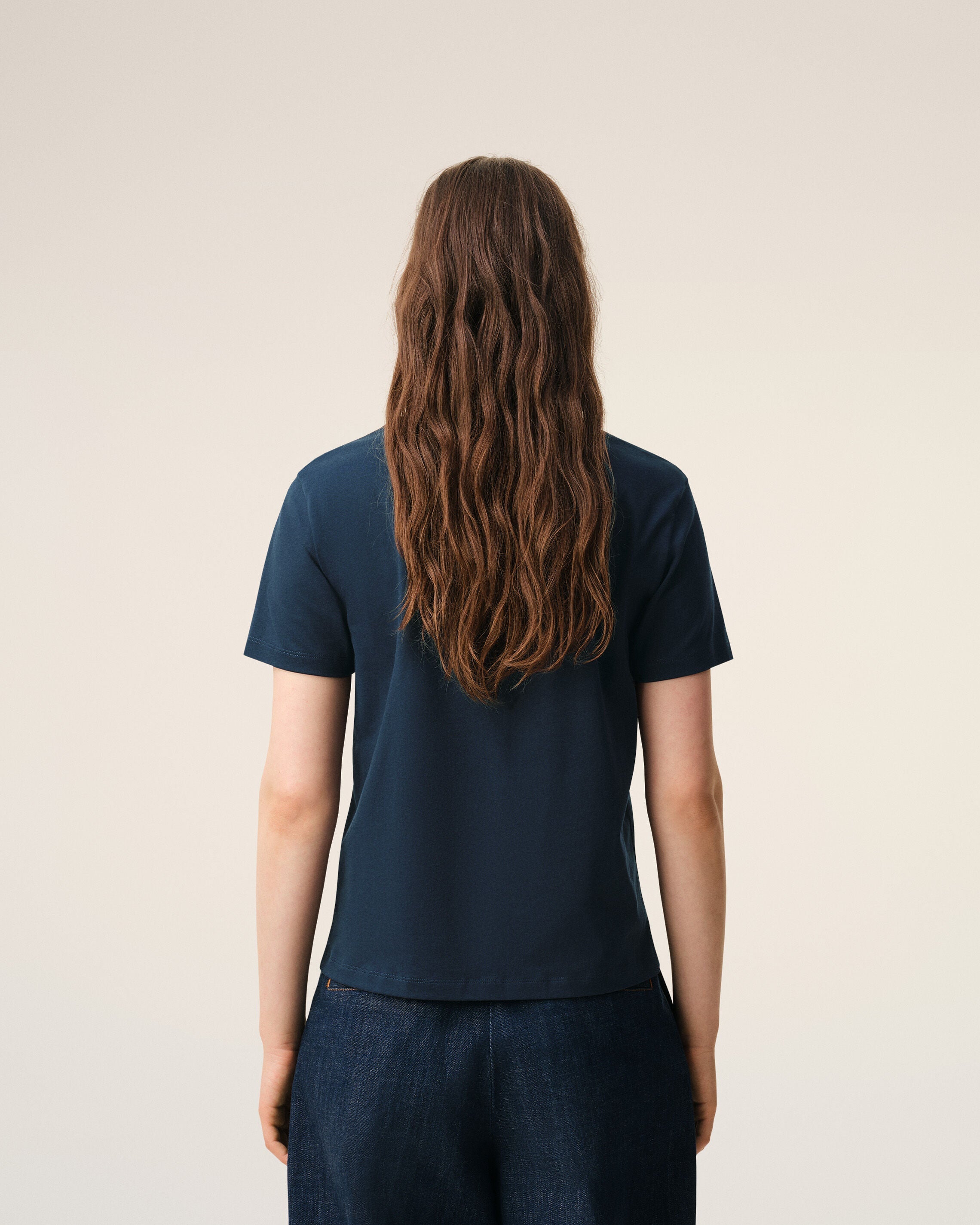 Blue Cotton Red Ami De Coeur Tshirt