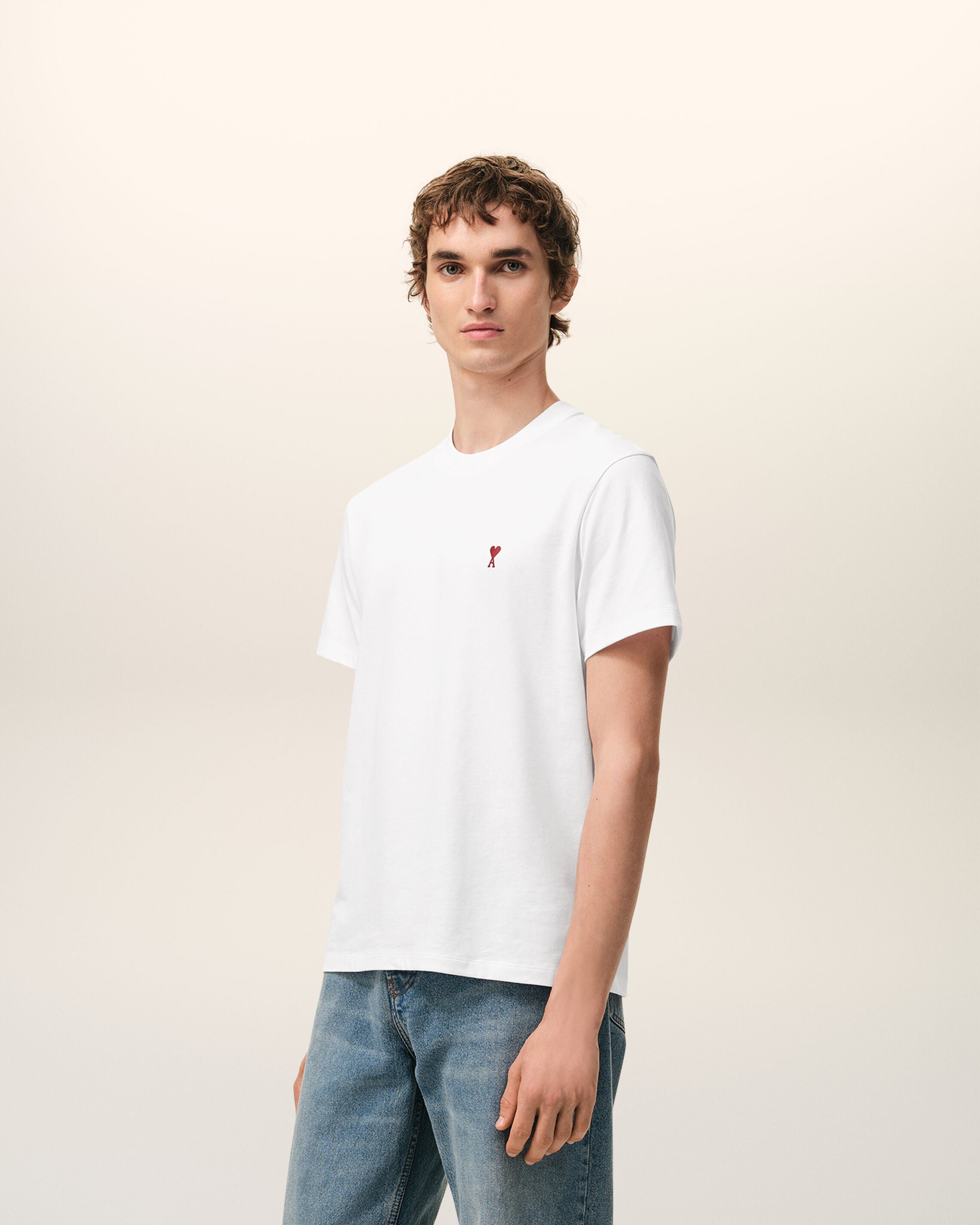 White Cotton Red Ami De Coeur Tshirt