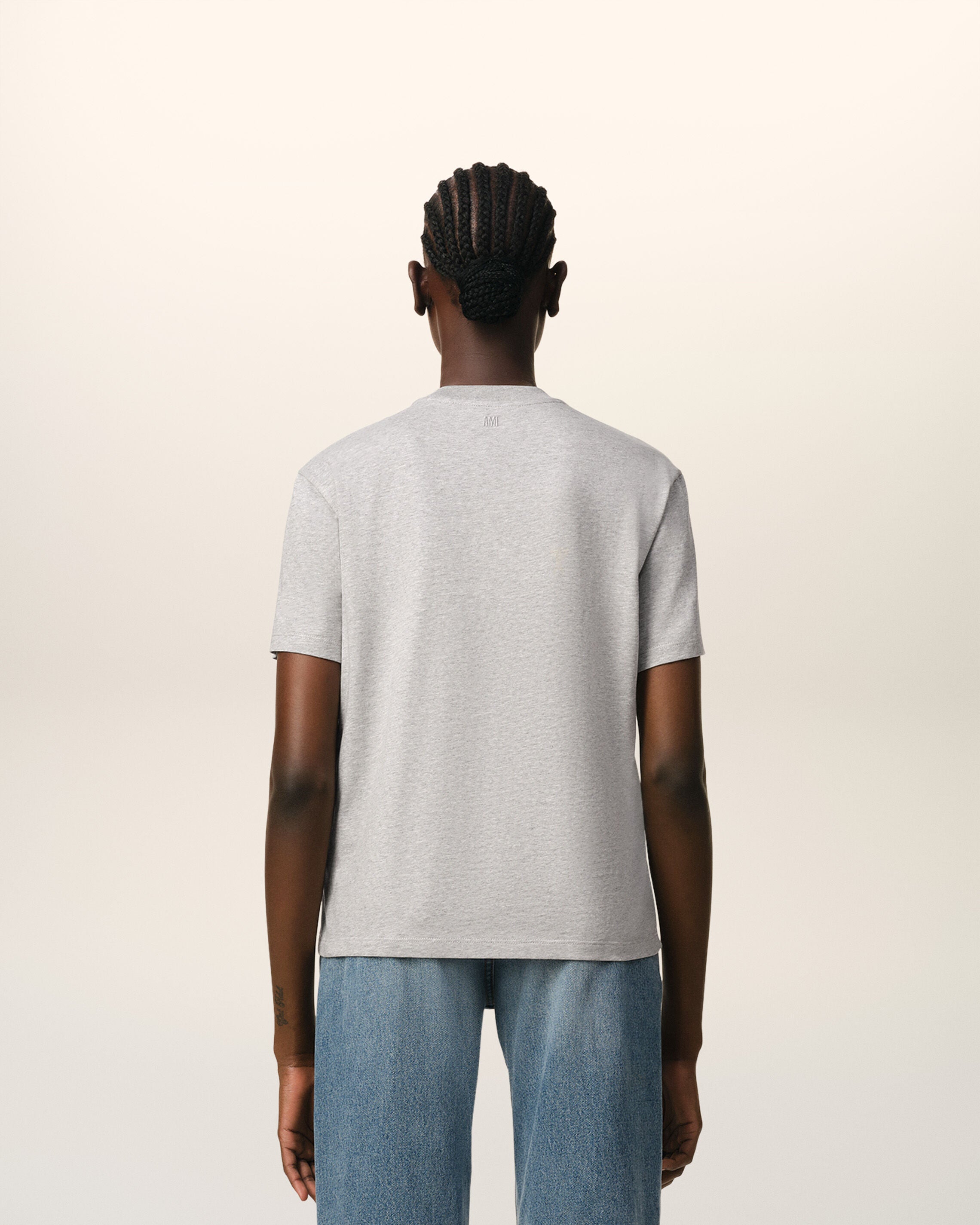Grey Cotton Ami de Coeur T-Shirt