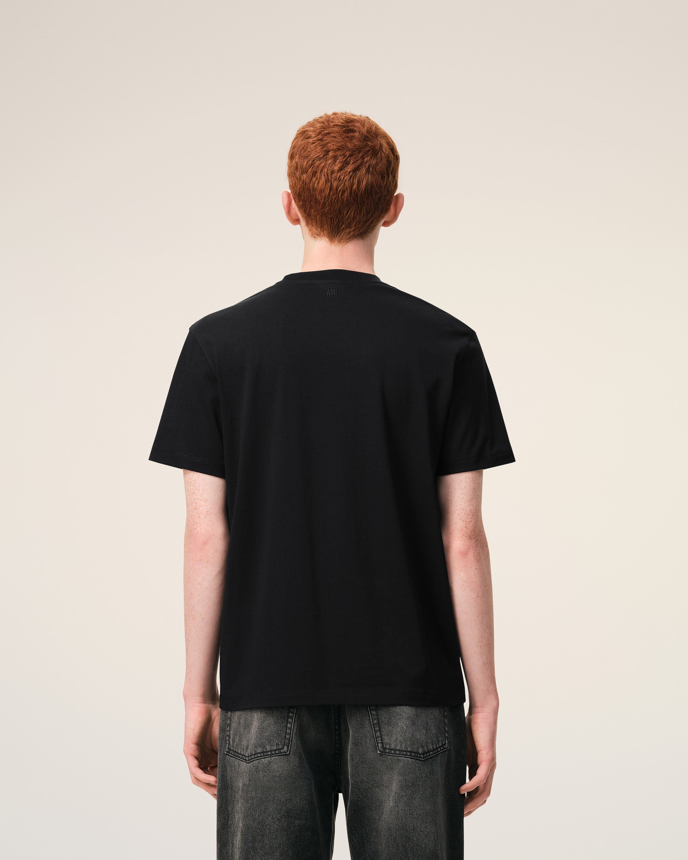 Black Cotton Red Ami De Coeur Tshirt