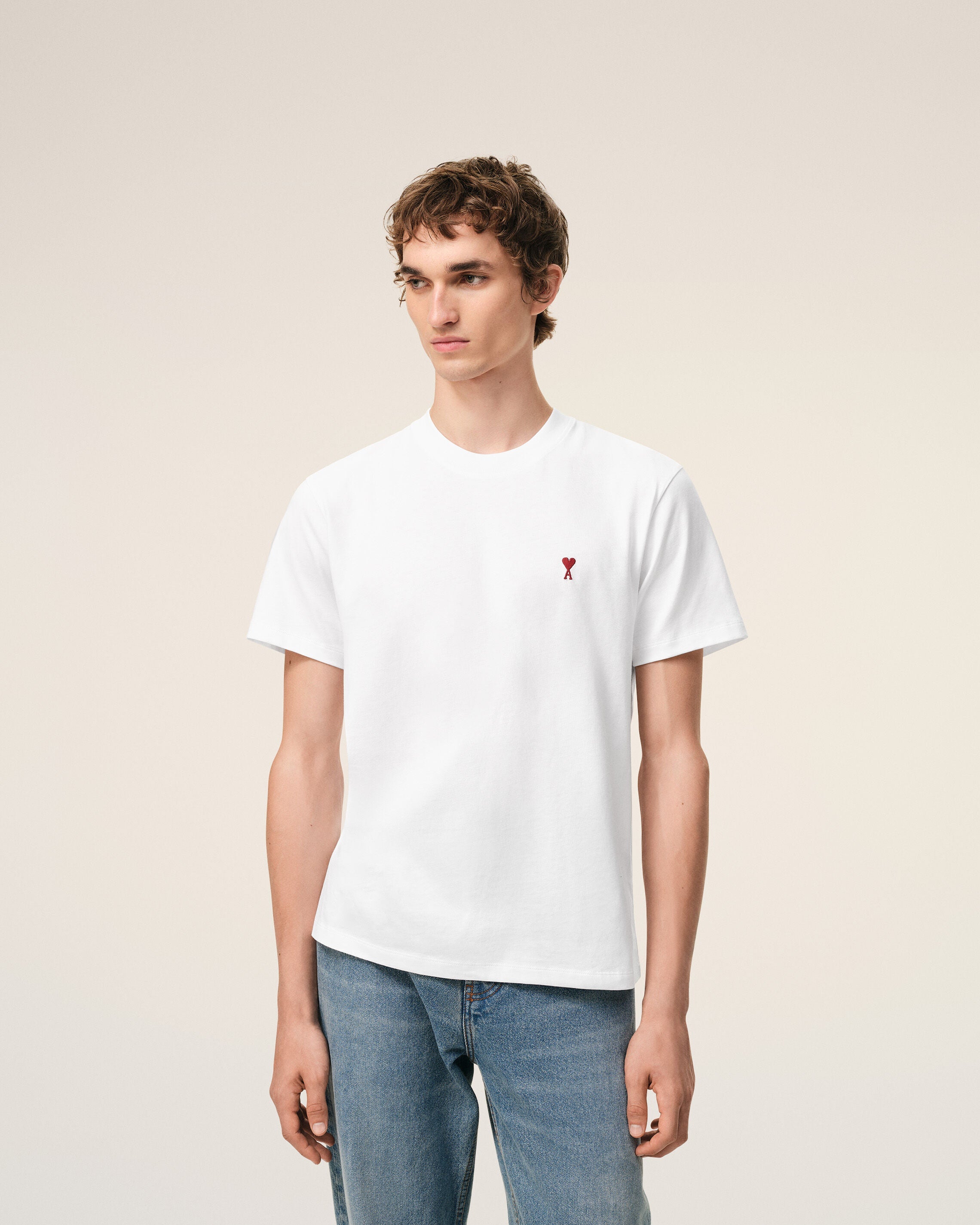 White Cotton Red Ami De Coeur Tshirt