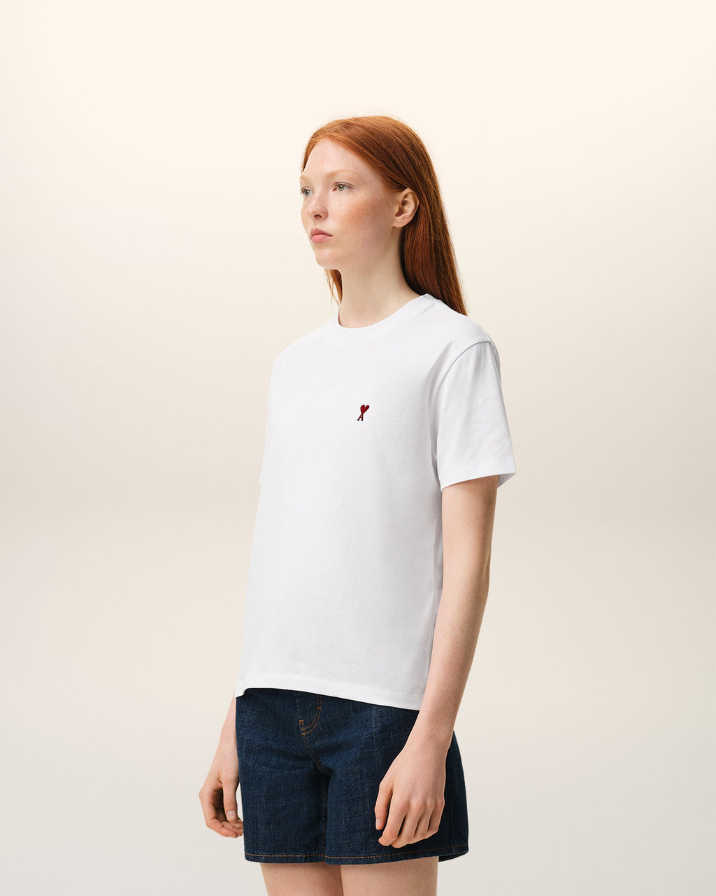 White Cotton Red Ami De Coeur Tshirt