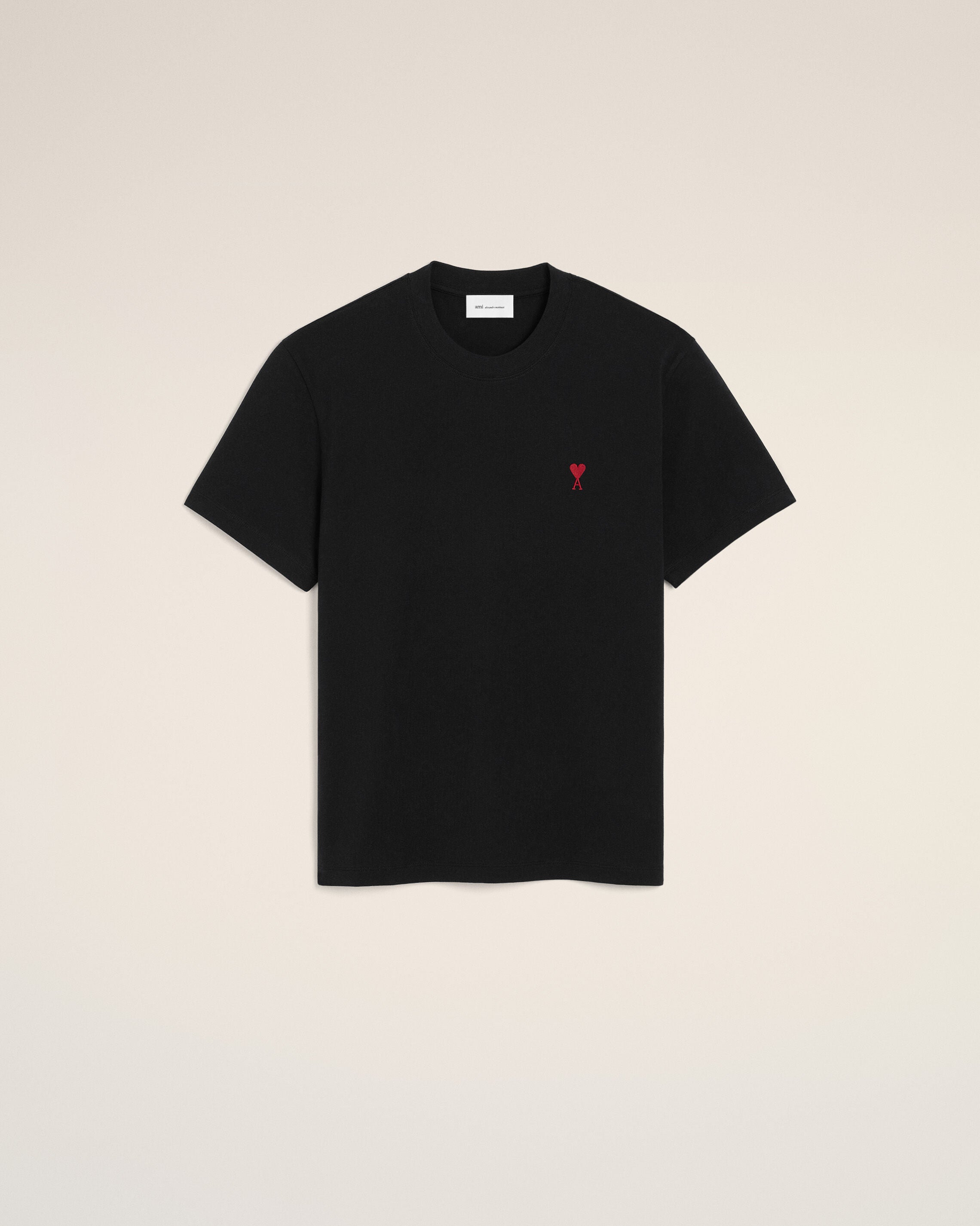 Black Cotton Red Ami De Coeur Tshirt