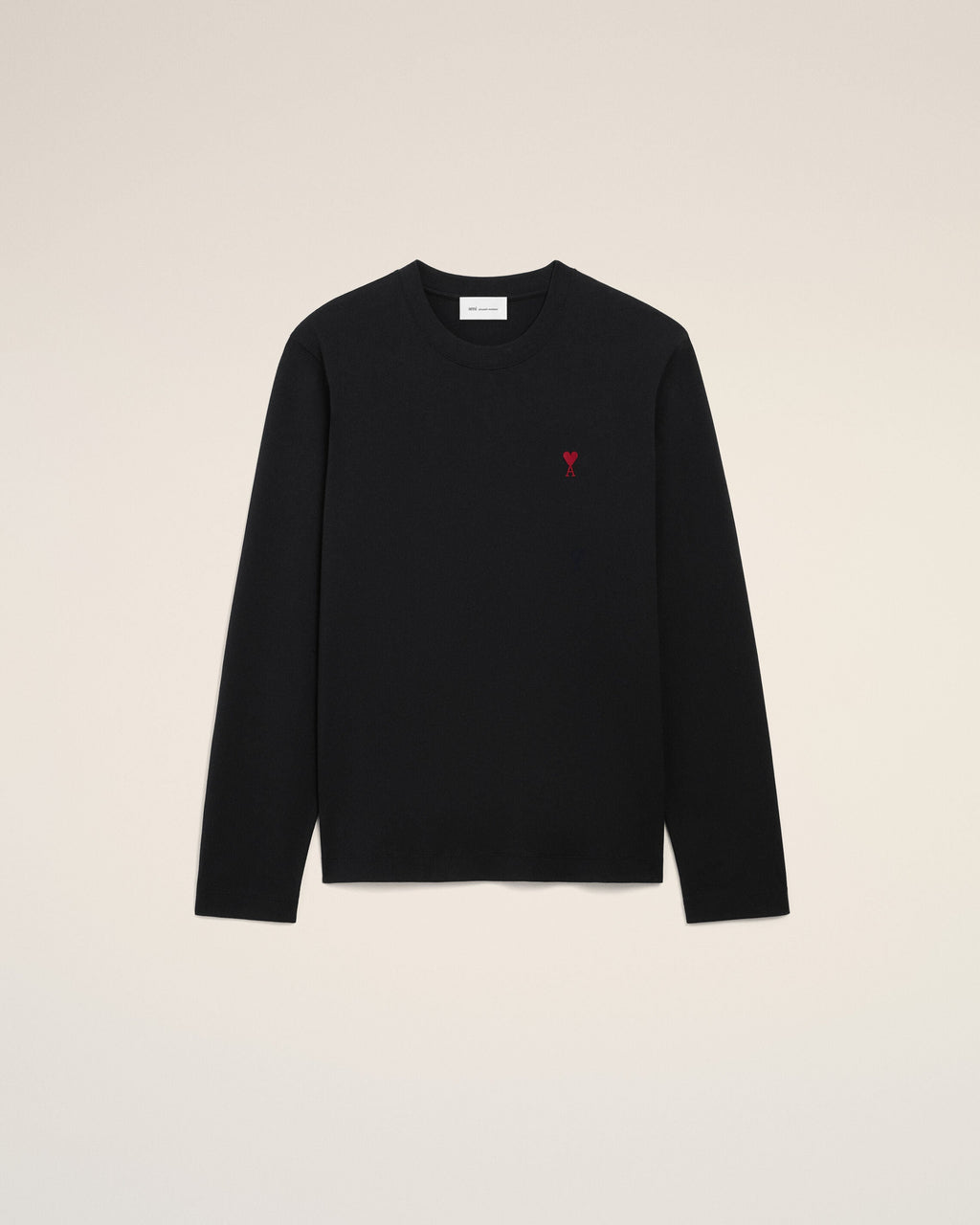 Black Cotton Red Ami De Coeur Longlseeves Tshirt