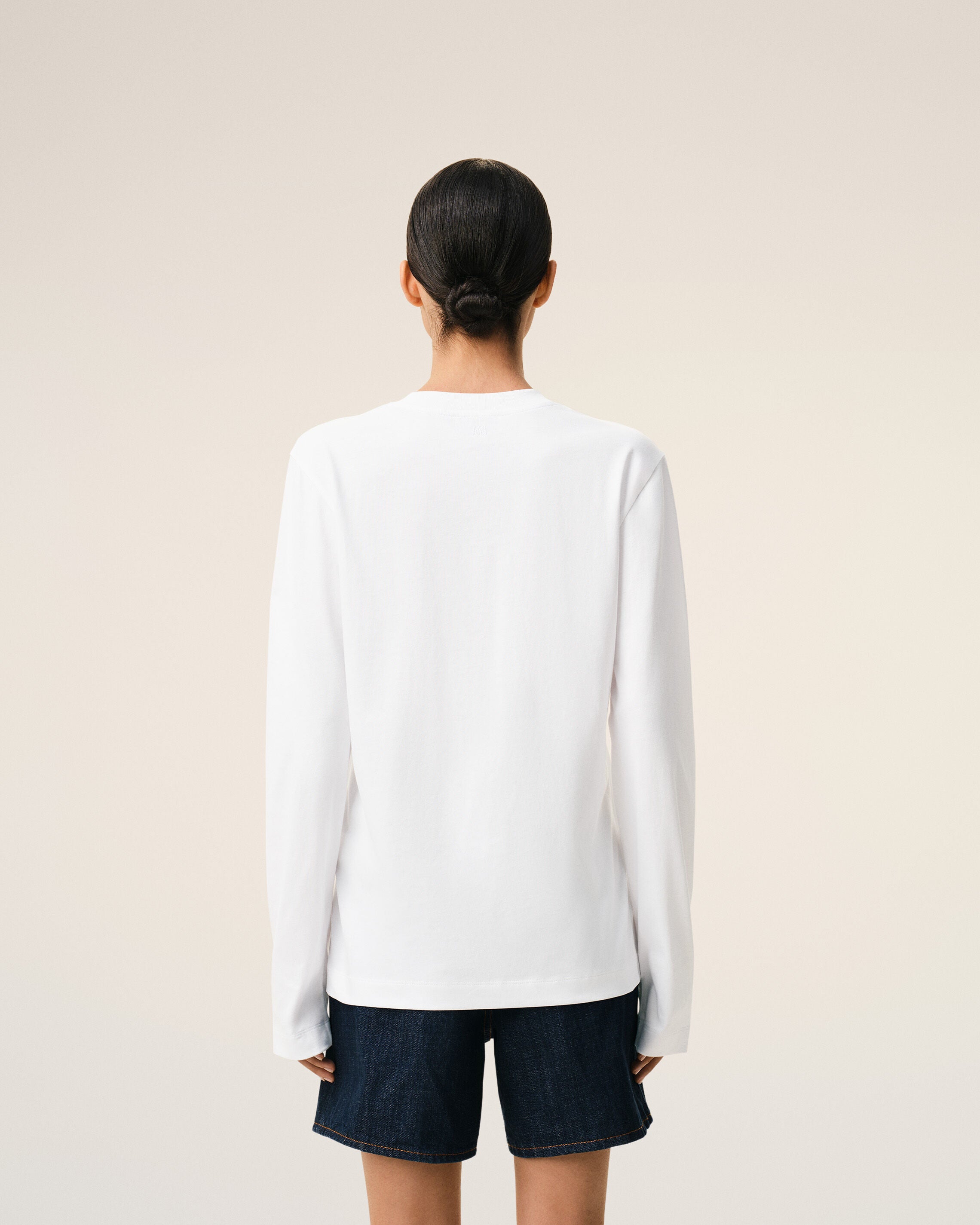White Cotton Red Ami De Coeur Longlseeves Tshirt