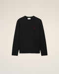 Black Cotton Red Ami De Coeur Longlseeves Tshirt